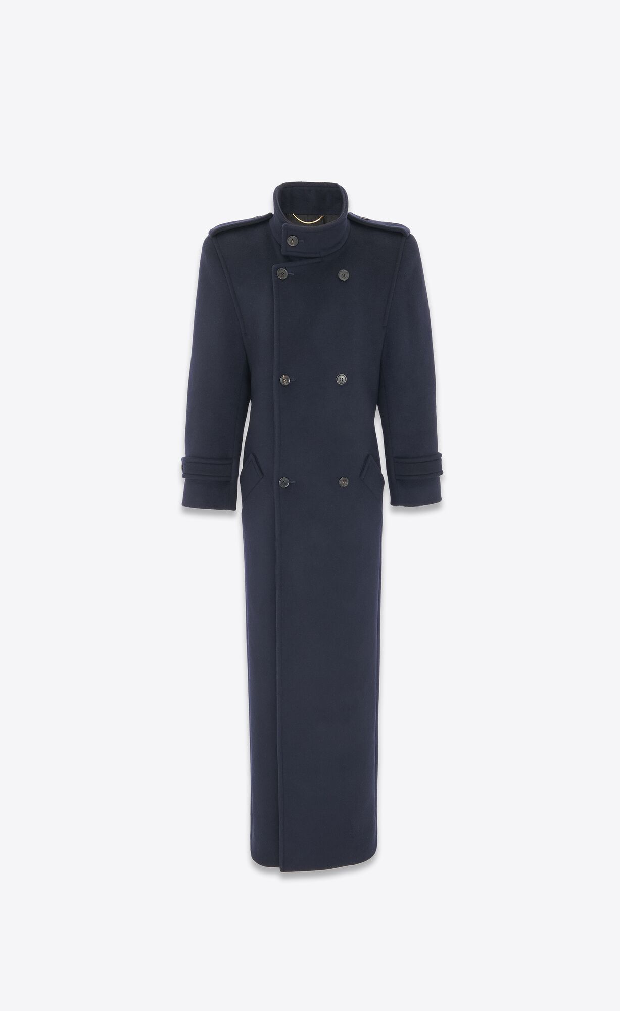 YSL Oversized Coat In Wolle Blau | 40519-TRPM