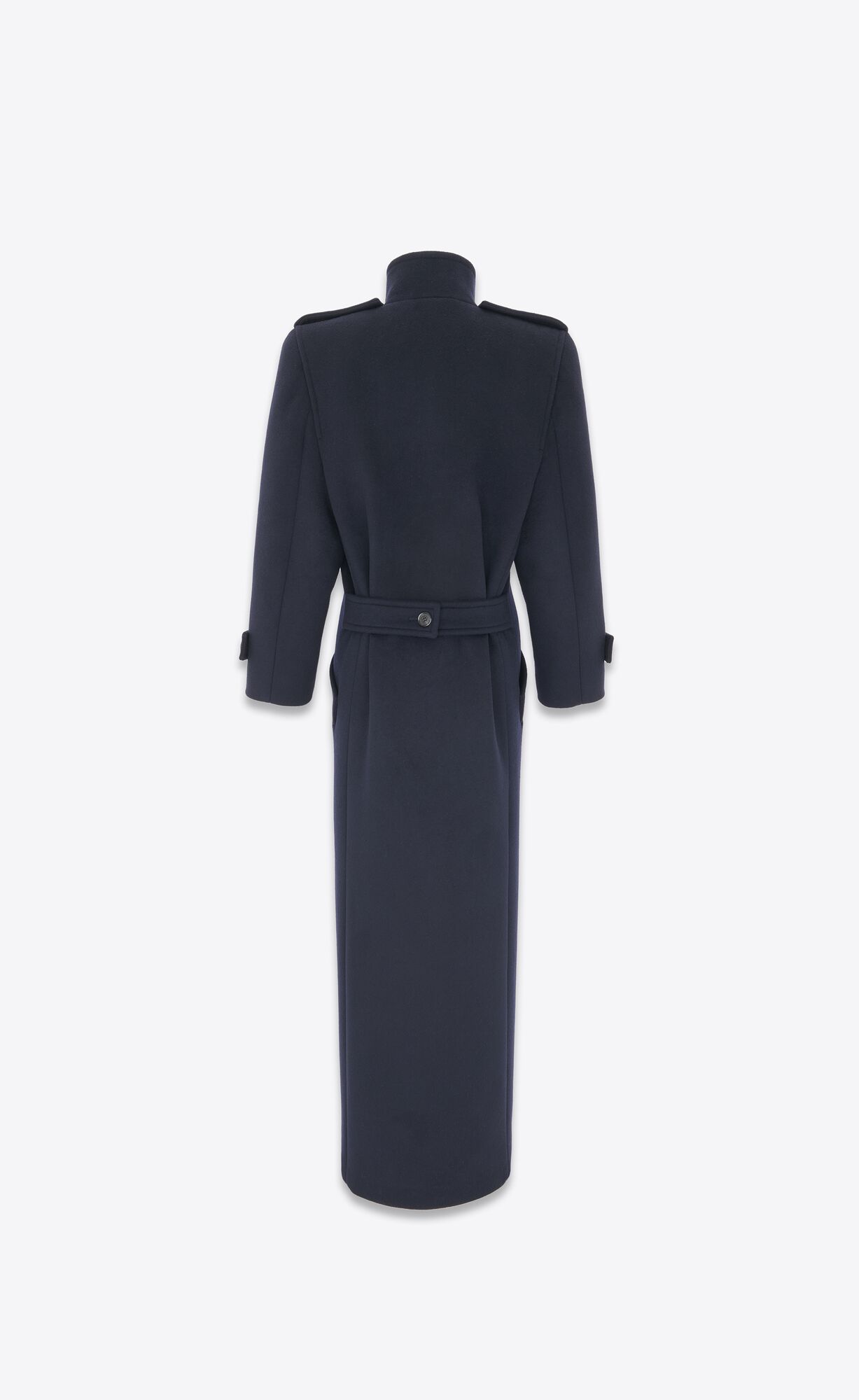 YSL Oversized Coat In Wolle Blau | 40519-TRPM