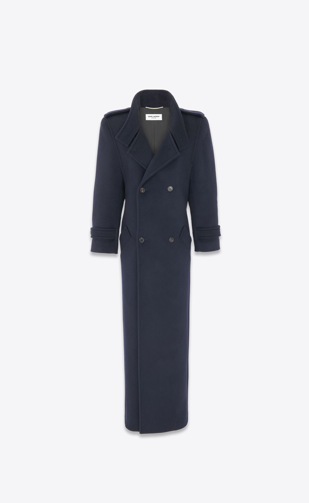 YSL Oversized Coat In Wolle Blau | 40519-TRPM