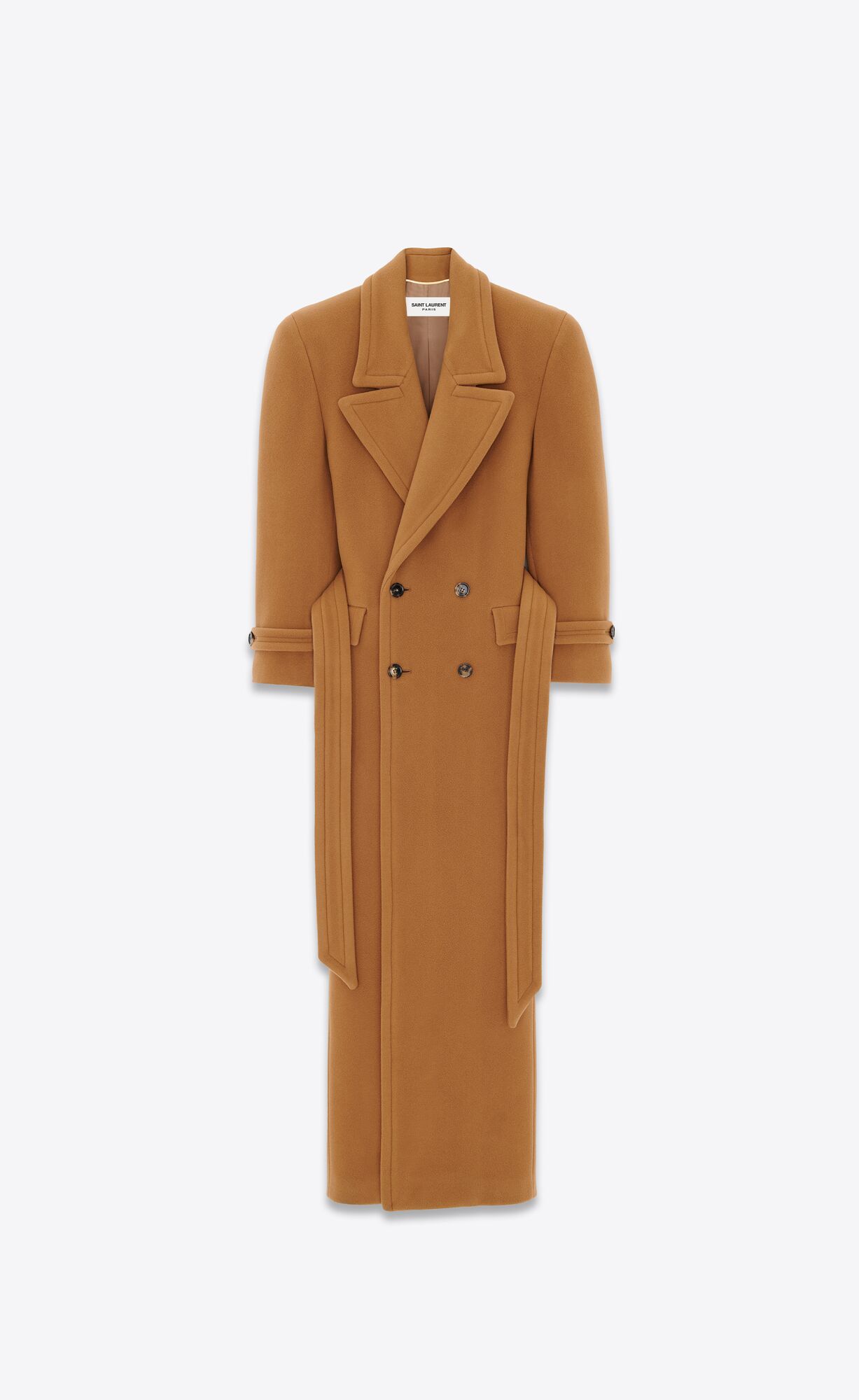 YSL Oversized Coat In Wolle Felt Tanin | 69032-PSFR