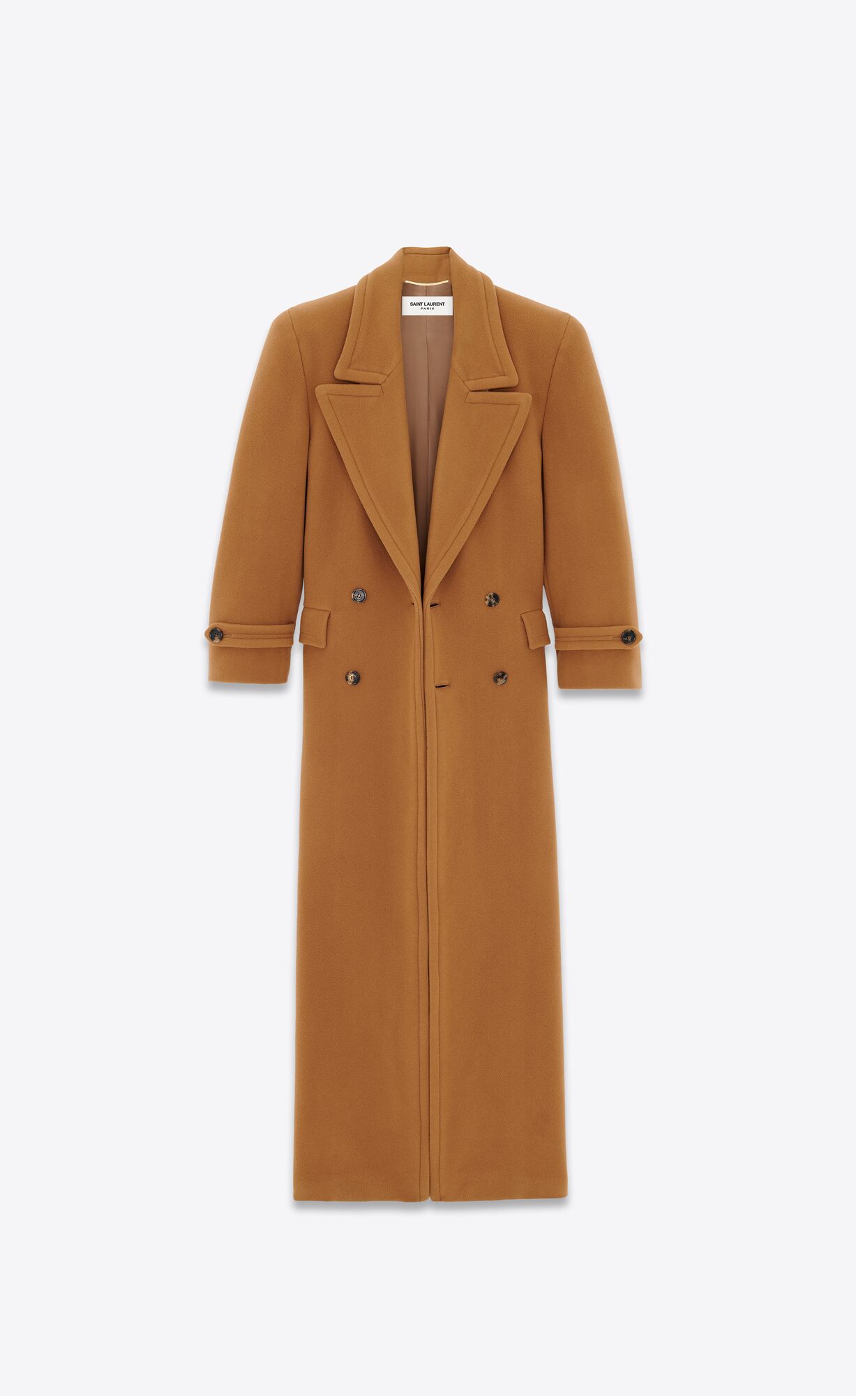 YSL Oversized Coat In Wolle Felt Tanin | 69032-PSFR