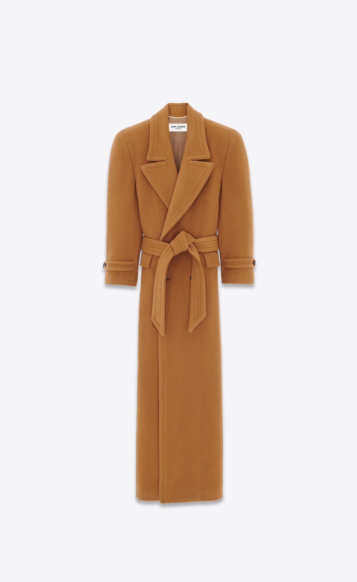 YSL Oversized Coat In Wolle Felt Tanin | 69032-PSFR