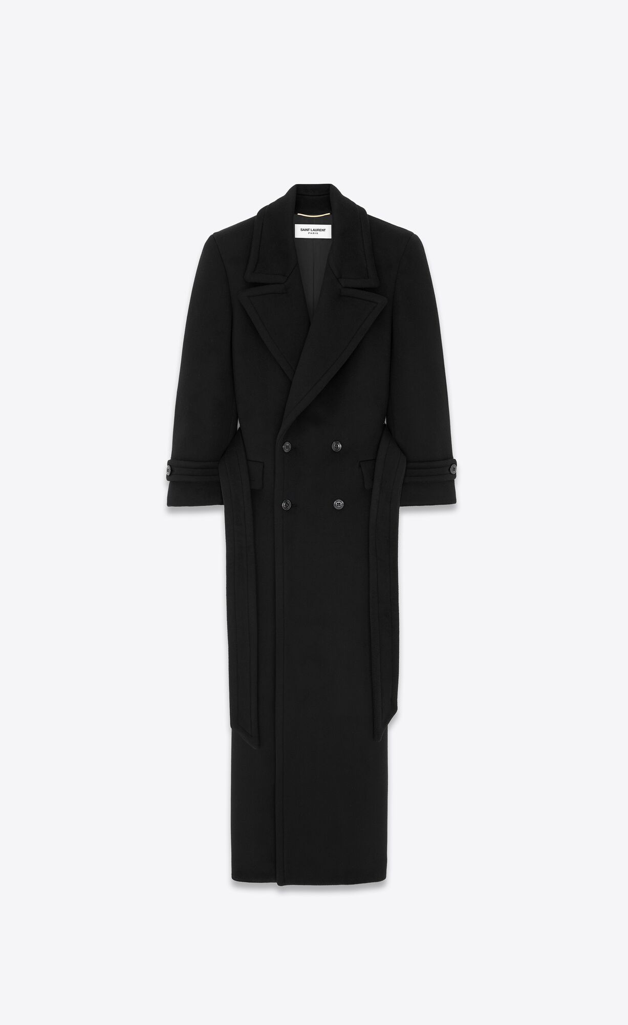 YSL Oversized Coat In Wolle Schwarz | 72369-YCHQ