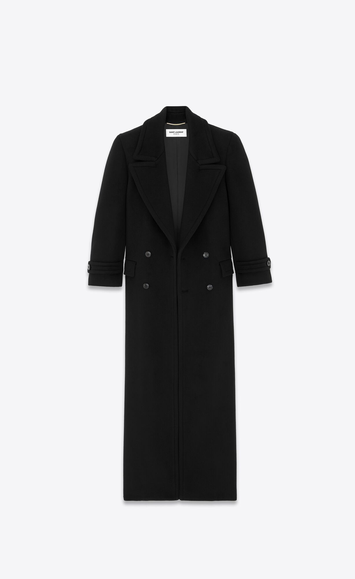 YSL Oversized Coat In Wolle Schwarz | 72369-YCHQ