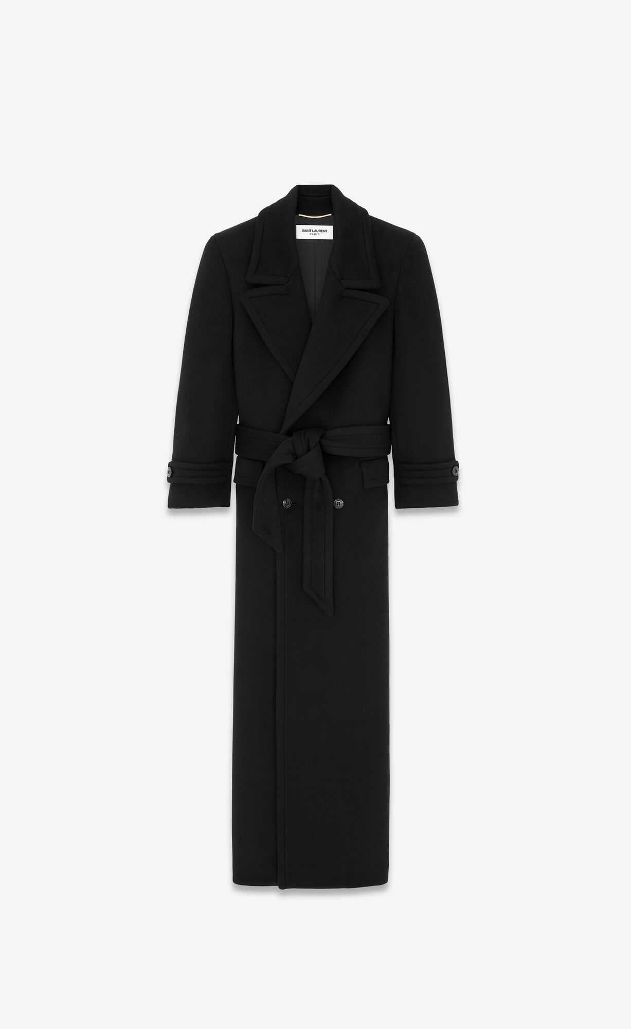 YSL Oversized Coat In Wolle Schwarz | 72369-YCHQ