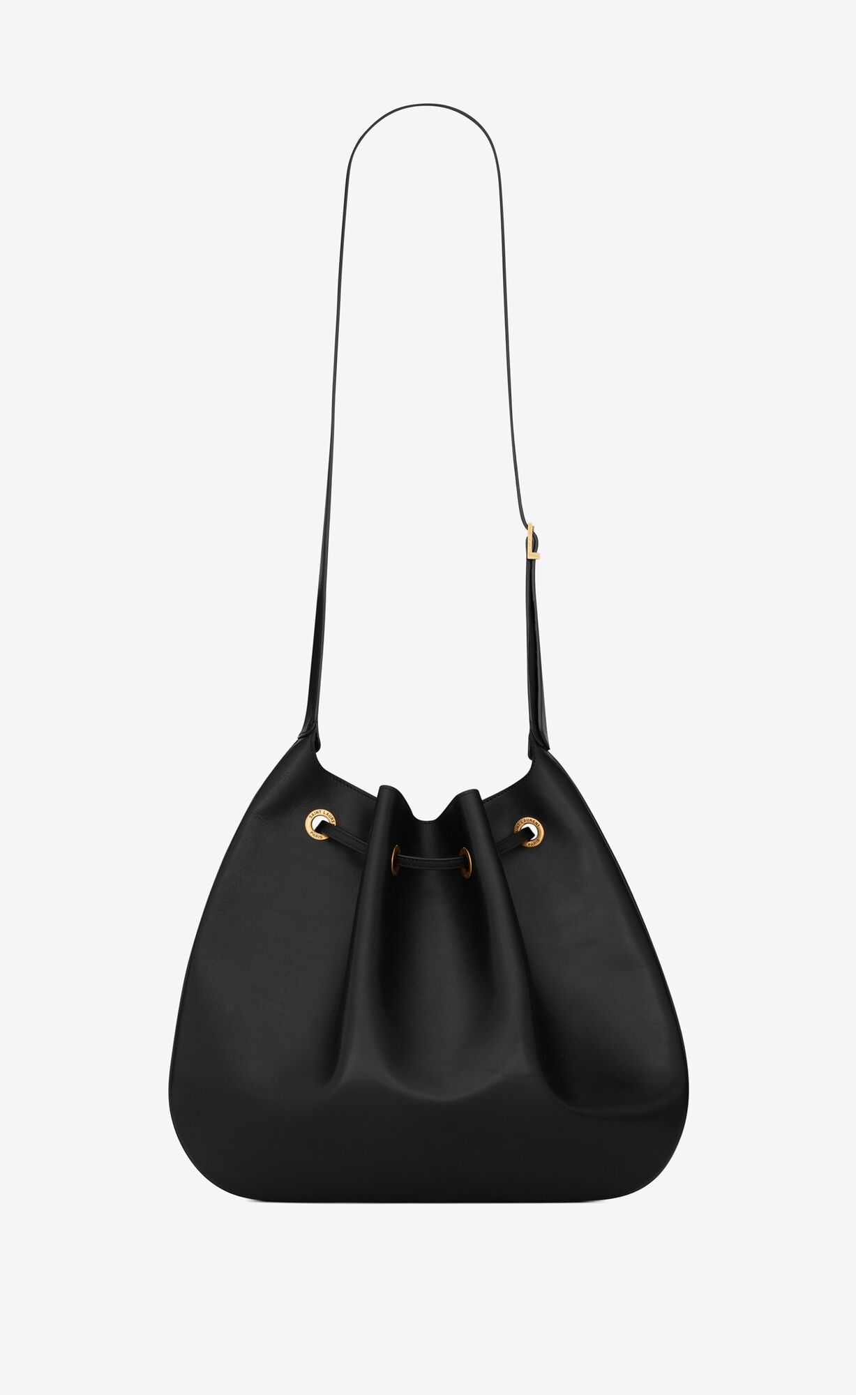 YSL Paris Vii Large Flache Hobo Bag In Smooth Leder Schwarz | 53420-PUKB