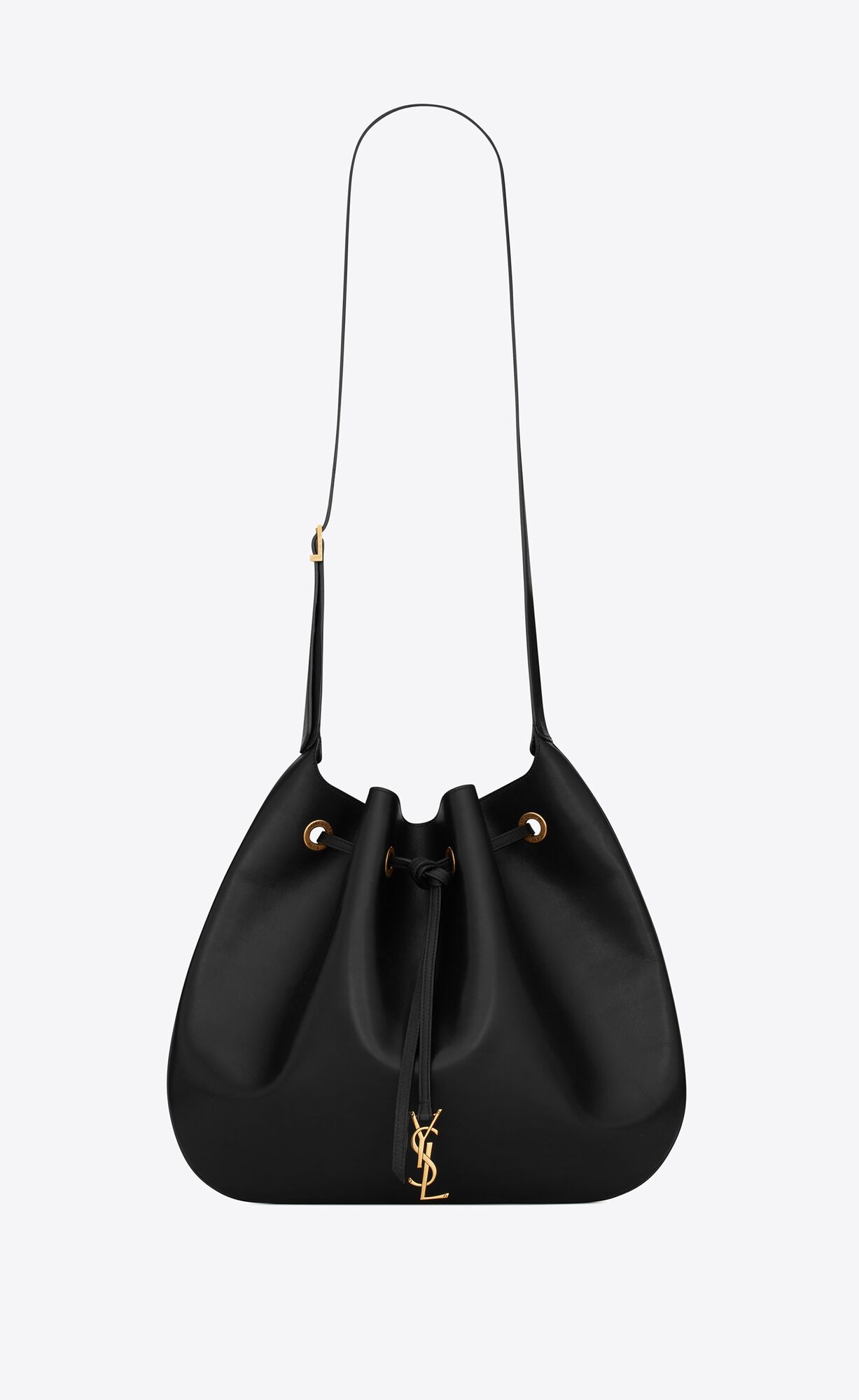 YSL Paris Vii Large Flache Hobo Bag In Smooth Leder Schwarz | 53420-PUKB