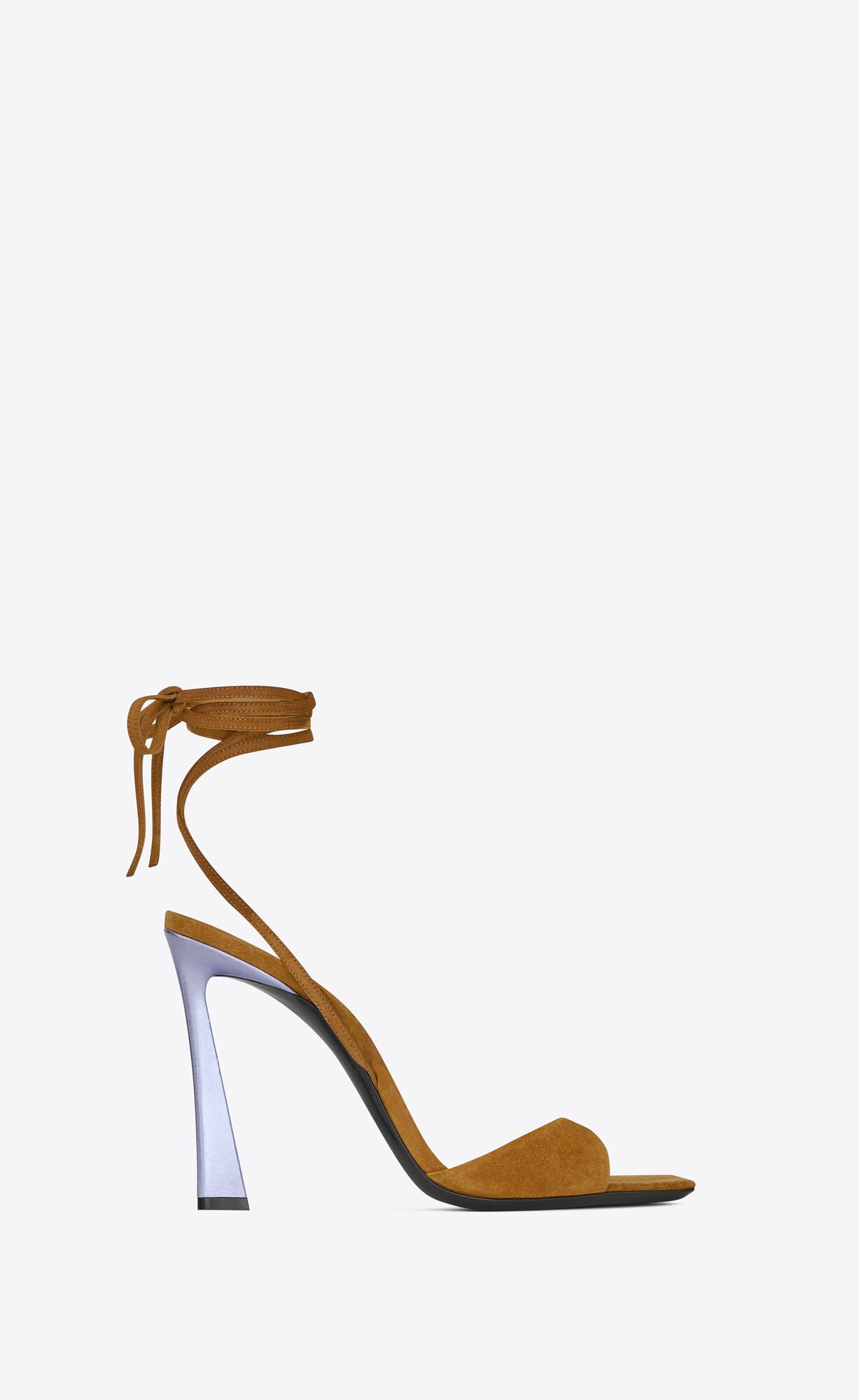 YSL Paz Sandals In Wildleder And Metallized Leder Land And Lila | 75306-LBFP