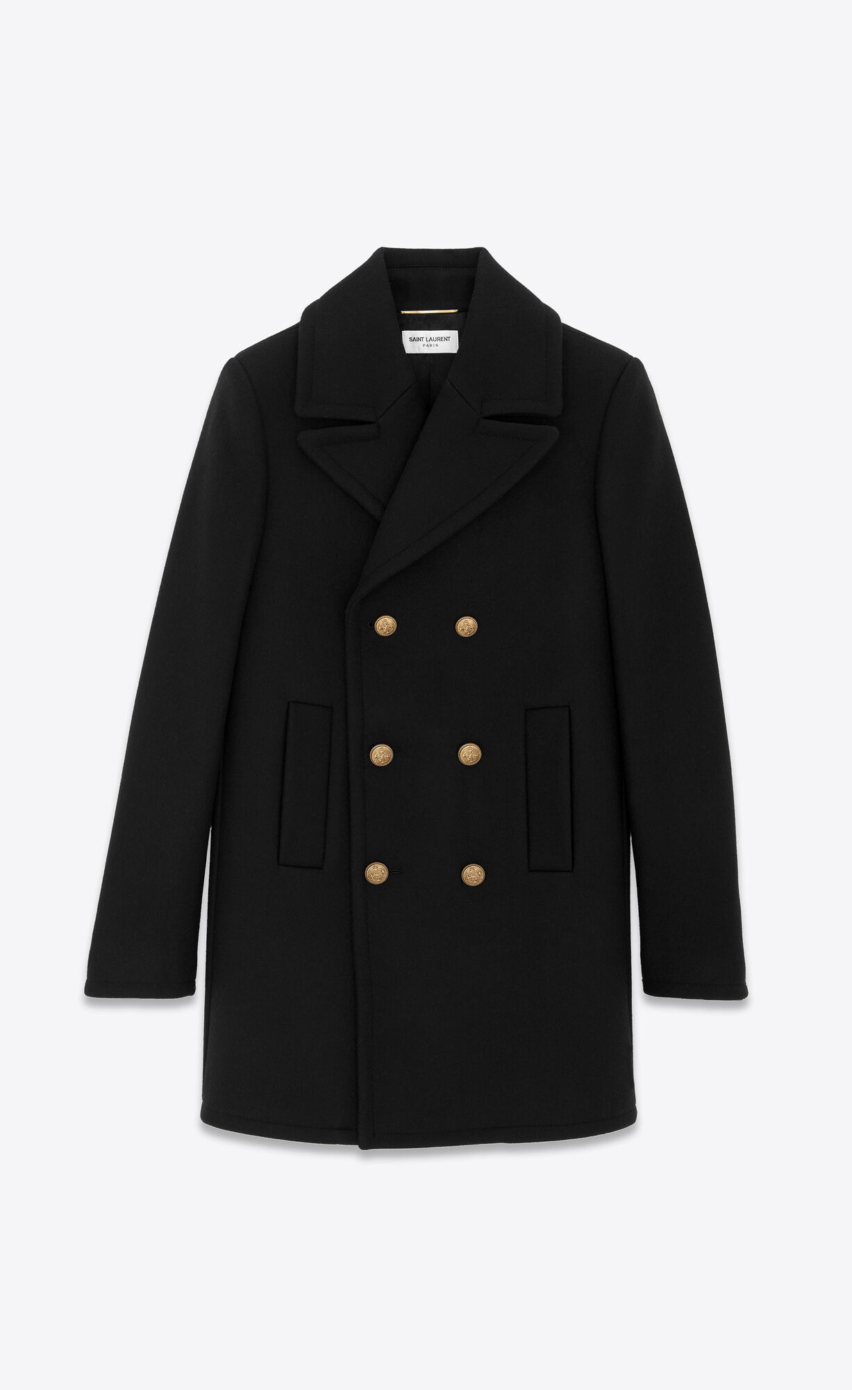 YSL Peacoat In Wolle Schwarz | 93148-RUZT