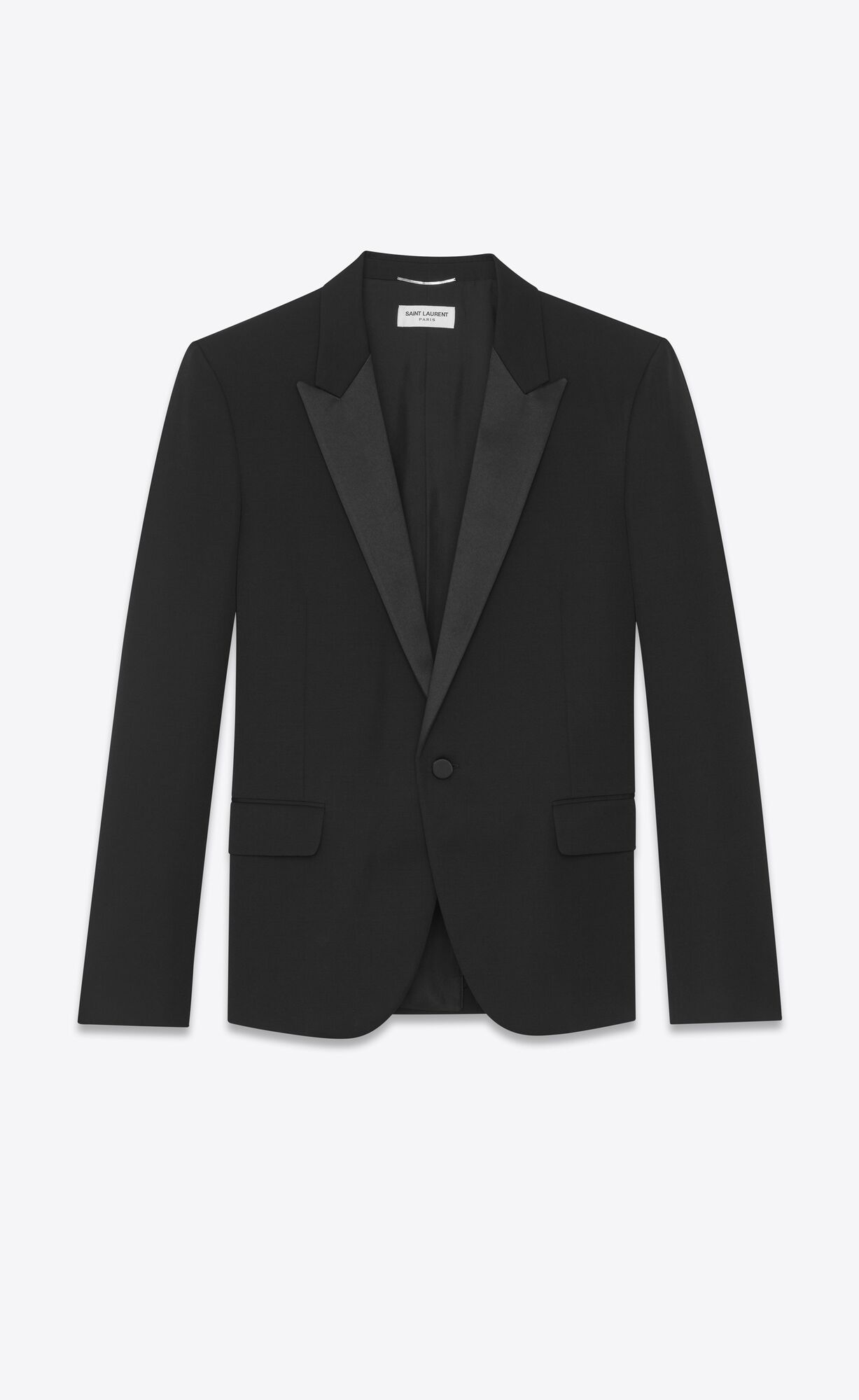 YSL Peaked Lapel Tuxedo Jacket In Grain De Poudre Saint Laurent Schwarz | 59437-QAEF