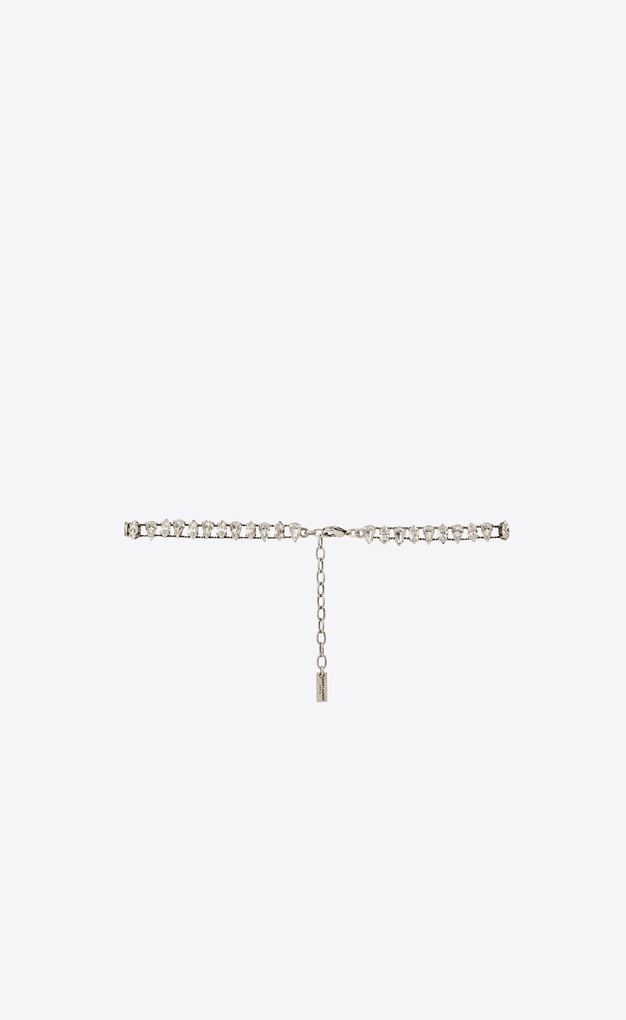 YSL Pear Rhinestone Choker In Metal Argent Oxyde Et Crystal | 02897-RSJH