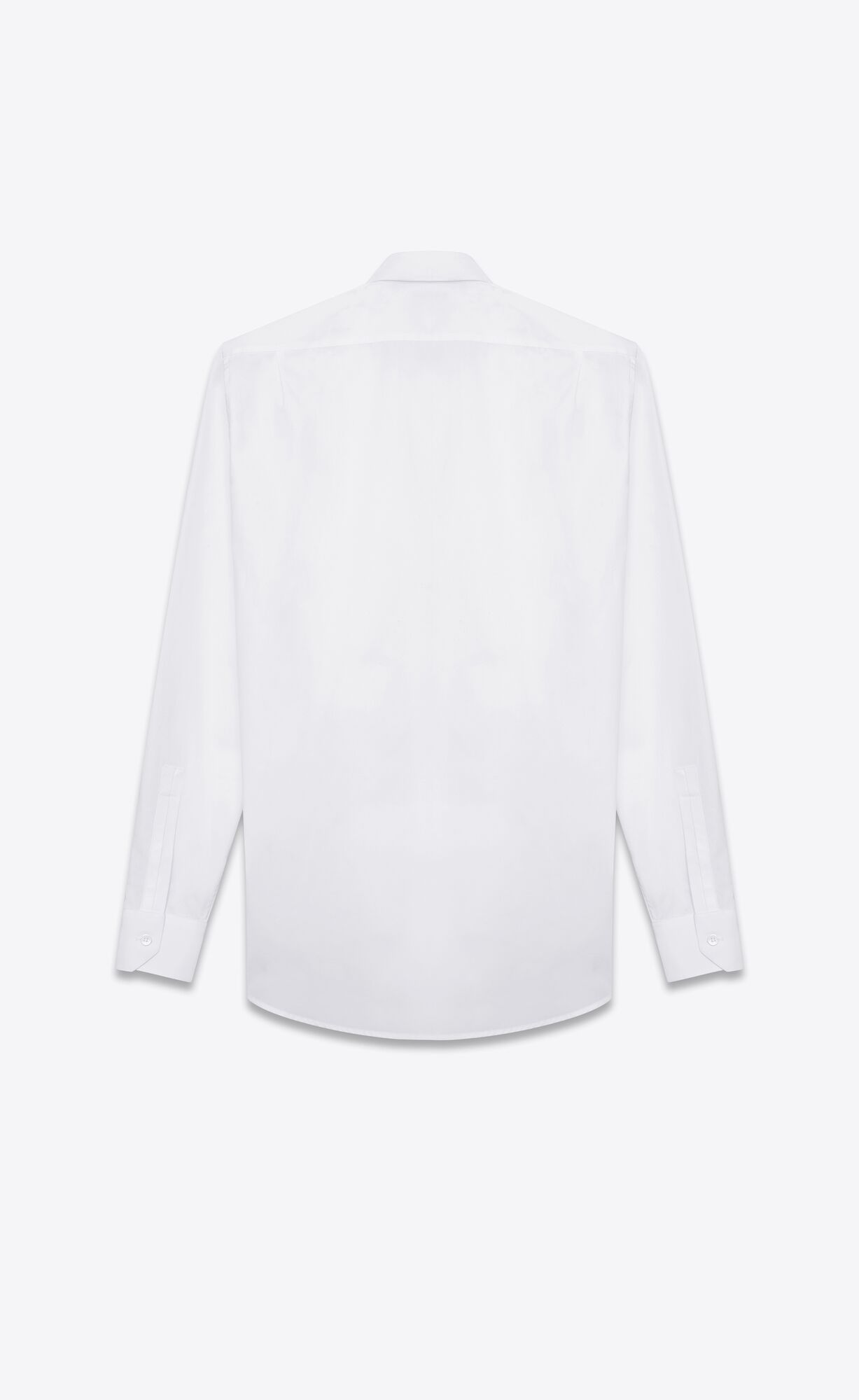 YSL Pique Plastron Yves Collar Shirt In Baumwoll Poplin Weiß | 58671-SKJZ