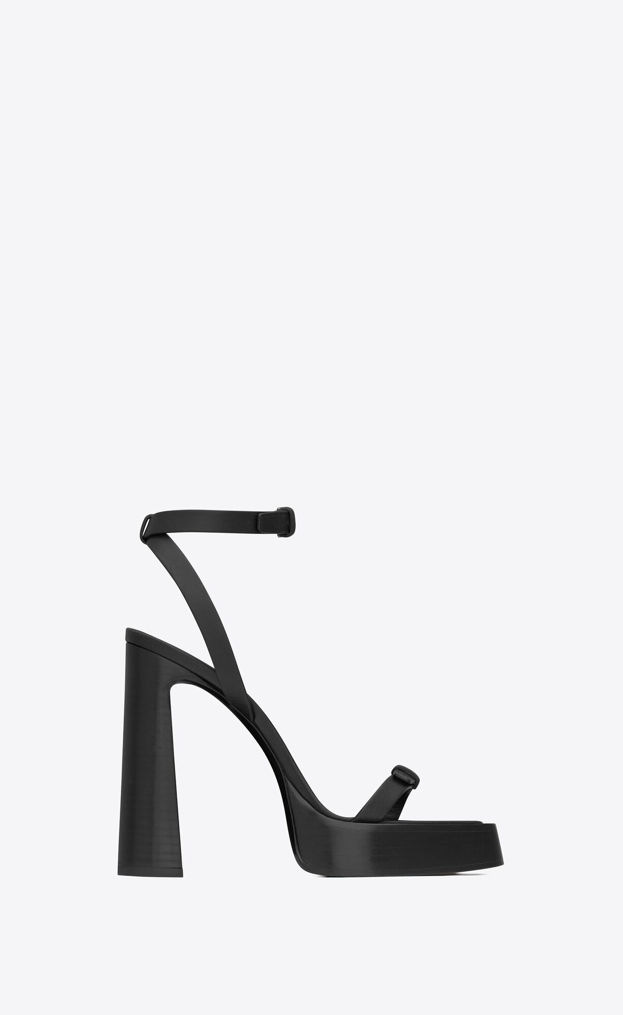 YSL Platz Plattform Sandals In Smooth Leder Schwarz | 41765-NLOP