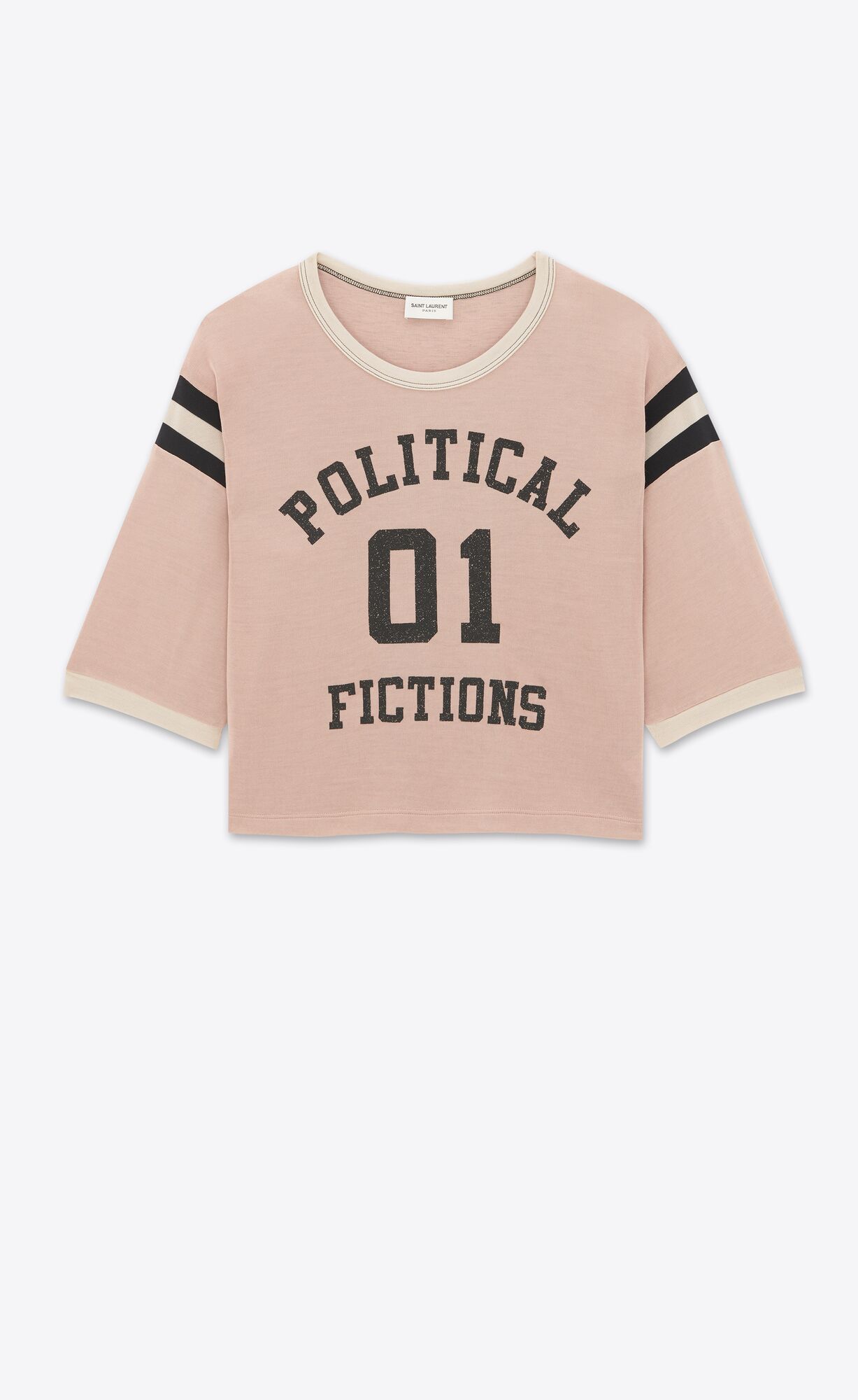 YSL Political Fictions Cropped T-shirt Rosa | 59783-TQWS