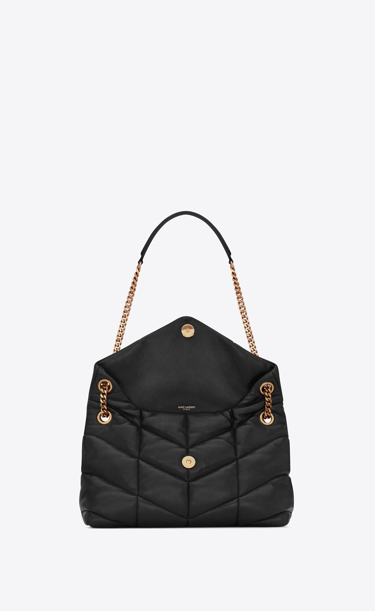 YSL Puffer Small Chain Bag In Gesteppt Lambskin Schwarz | 40937-ZFQP