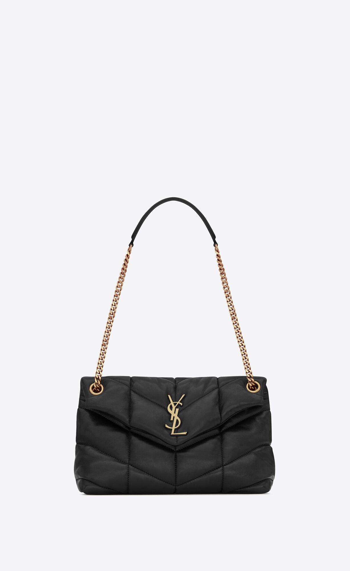 YSL Puffer Small Chain Bag In Gesteppt Lambskin Schwarz | 40937-ZFQP