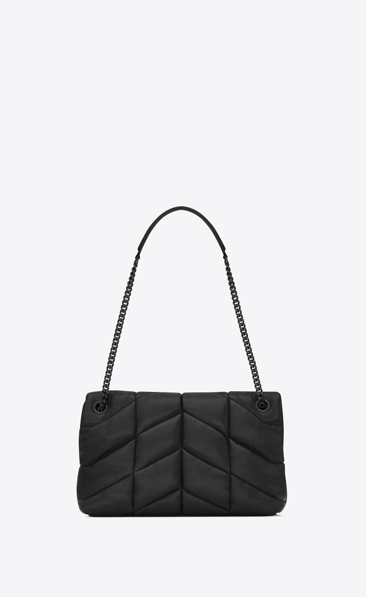 YSL Puffer Small Chain Bag In Gesteppt Lambskin Schwarz | 42905-LWFQ