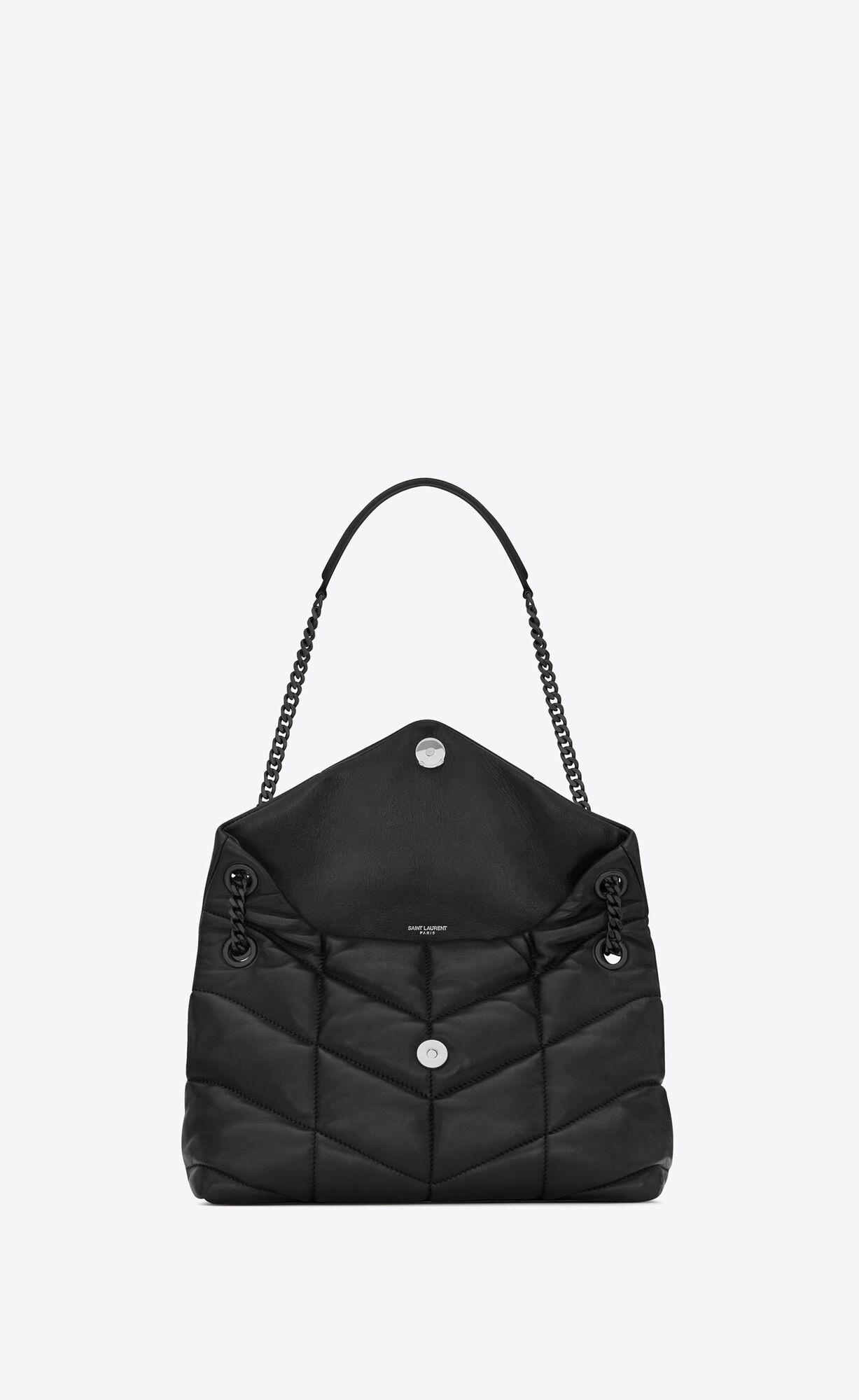 YSL Puffer Small Chain Bag In Gesteppt Lambskin Schwarz | 42905-LWFQ