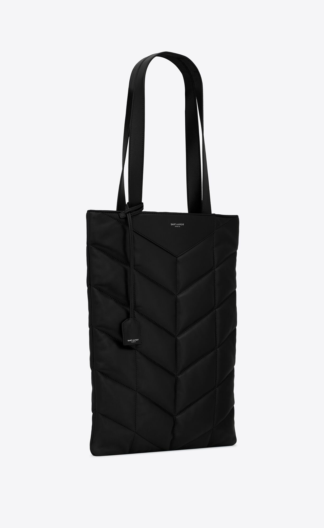 YSL Puffer Tote Bag In Smooth Lambskin Noir | 91463-DUXY