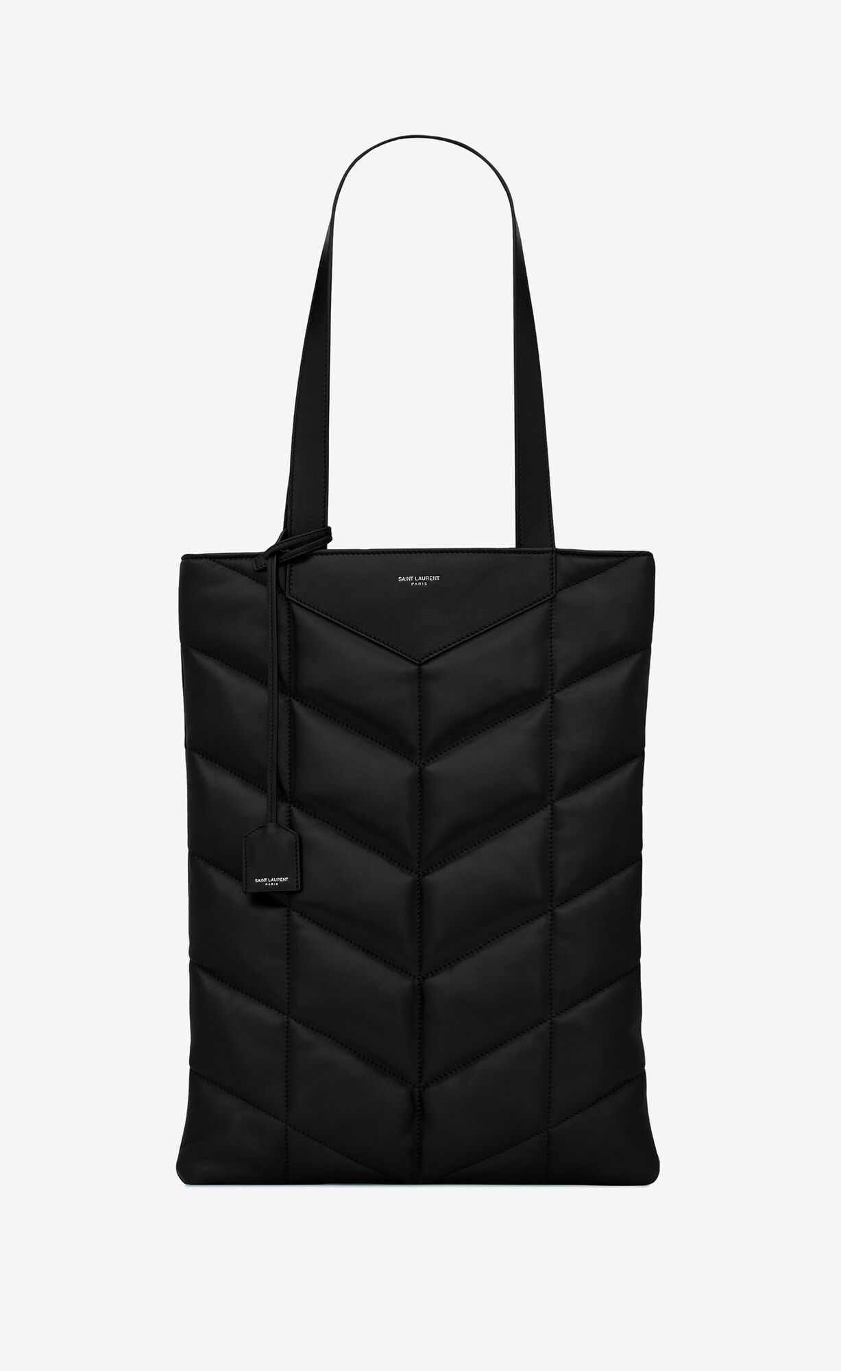 YSL Puffer Tote Bag In Smooth Lambskin Noir | 91463-DUXY