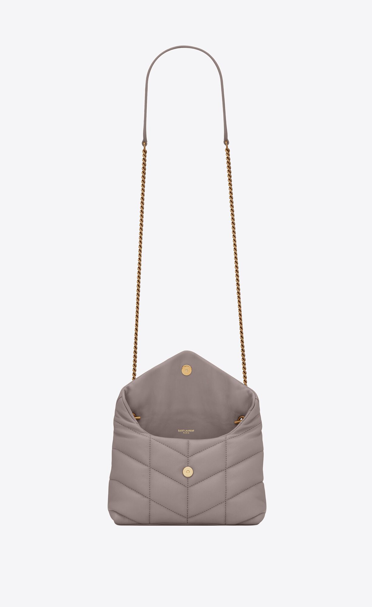 YSL Puffer Toy Bag In Gesteppt Lambskin Fog | 79068-TISA