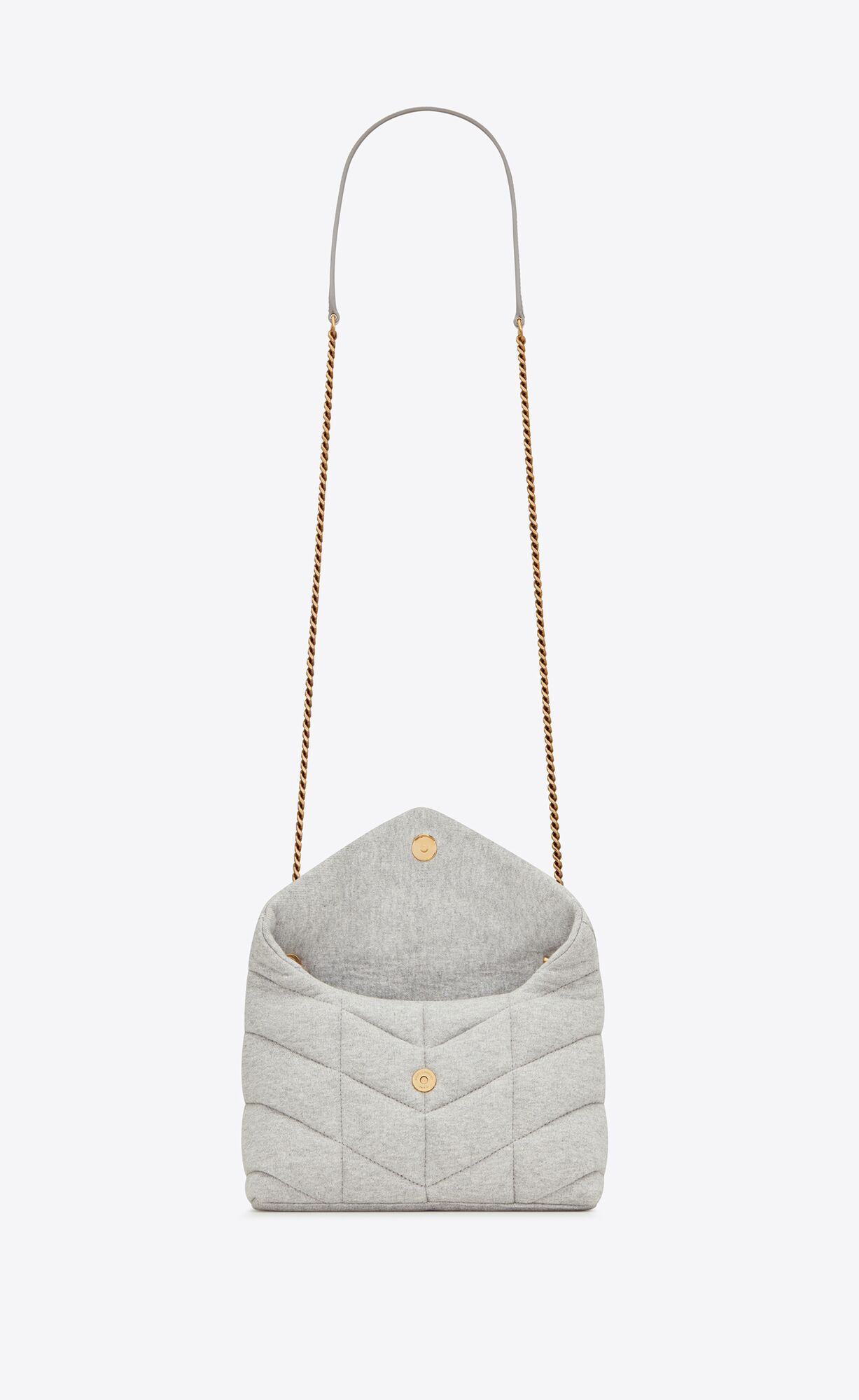 YSL Puffer Toy Bag In Jersey Grau | 37968-ZWBS