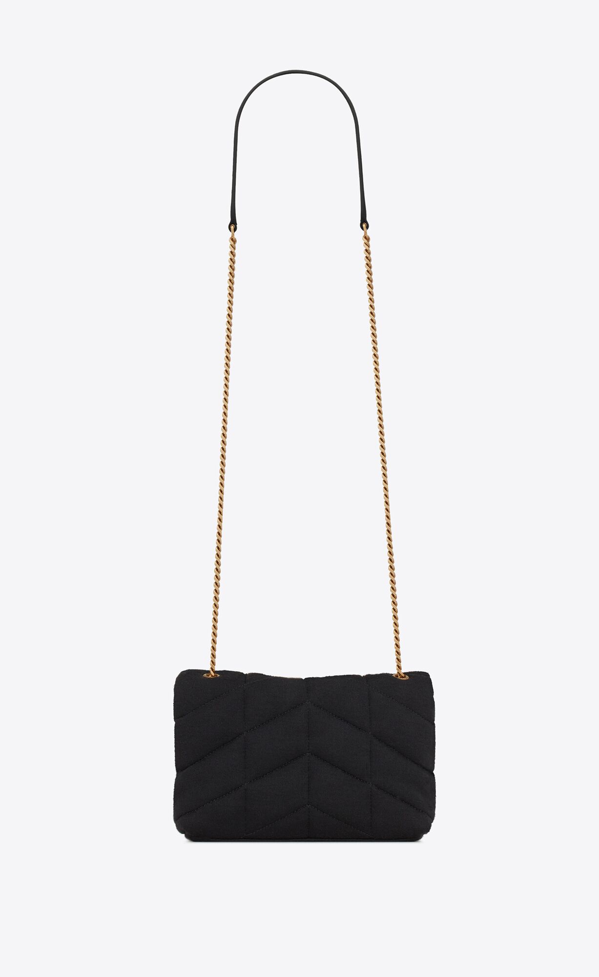 YSL Puffer Toy Bag In Jersey Schwarz | 53869-AGFJ