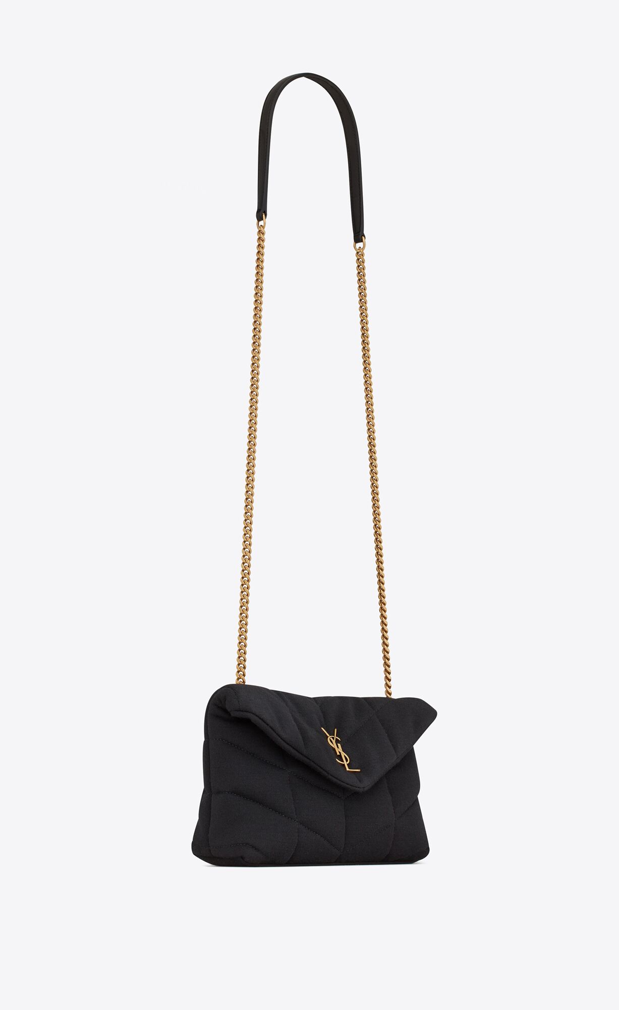 YSL Puffer Toy Bag In Jersey Schwarz | 53869-AGFJ