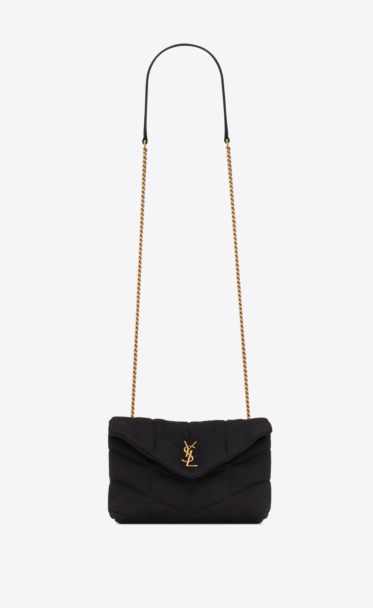 YSL Puffer Toy Bag In Jersey Schwarz | 53869-AGFJ