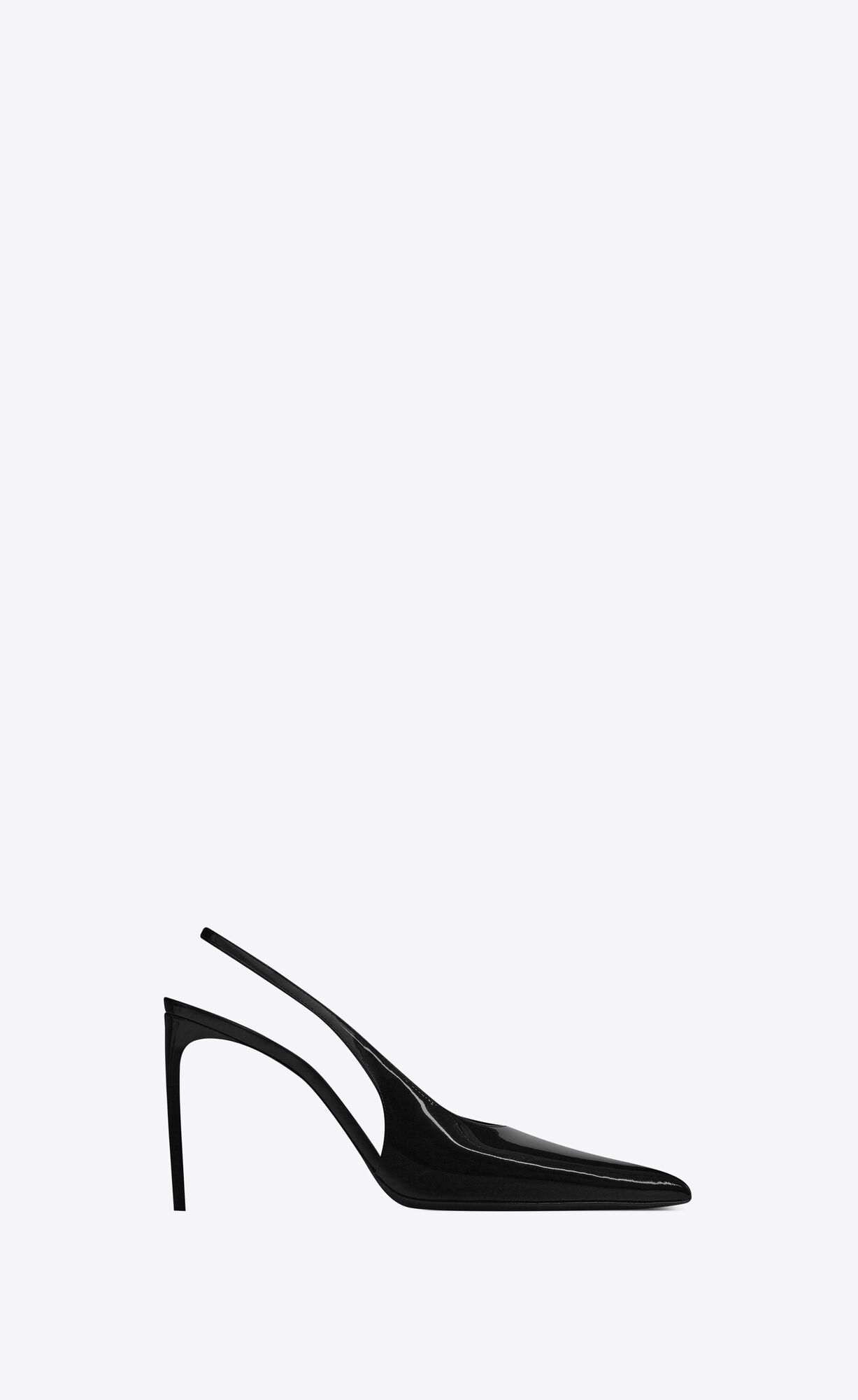 YSL Pulp Slingback Pumps In Lack Leder Schwarz | 25381-WFGP