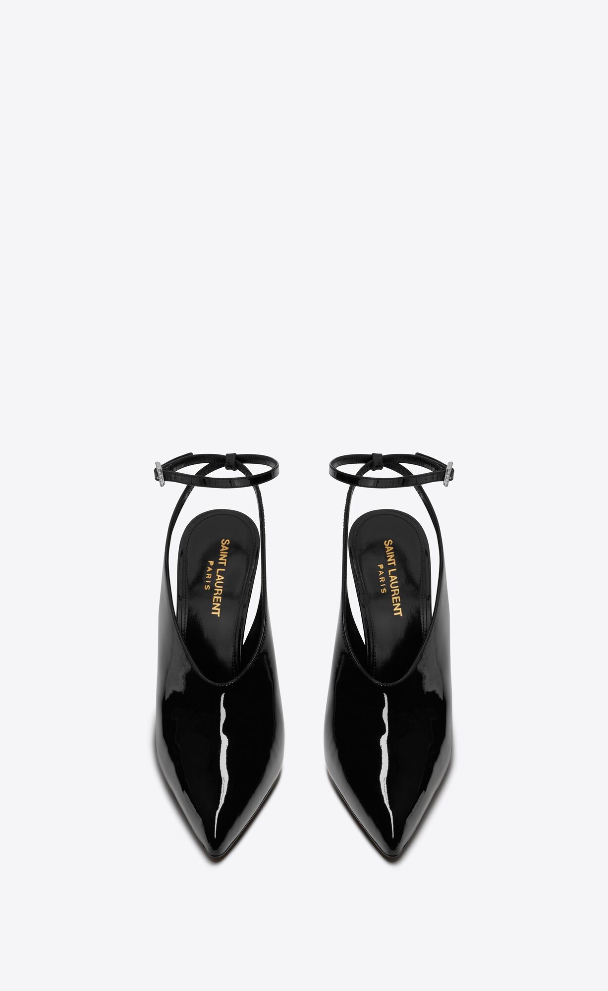 YSL Pulp Slingback Pumps In Lack Leder Schwarz | 39410-VTXH