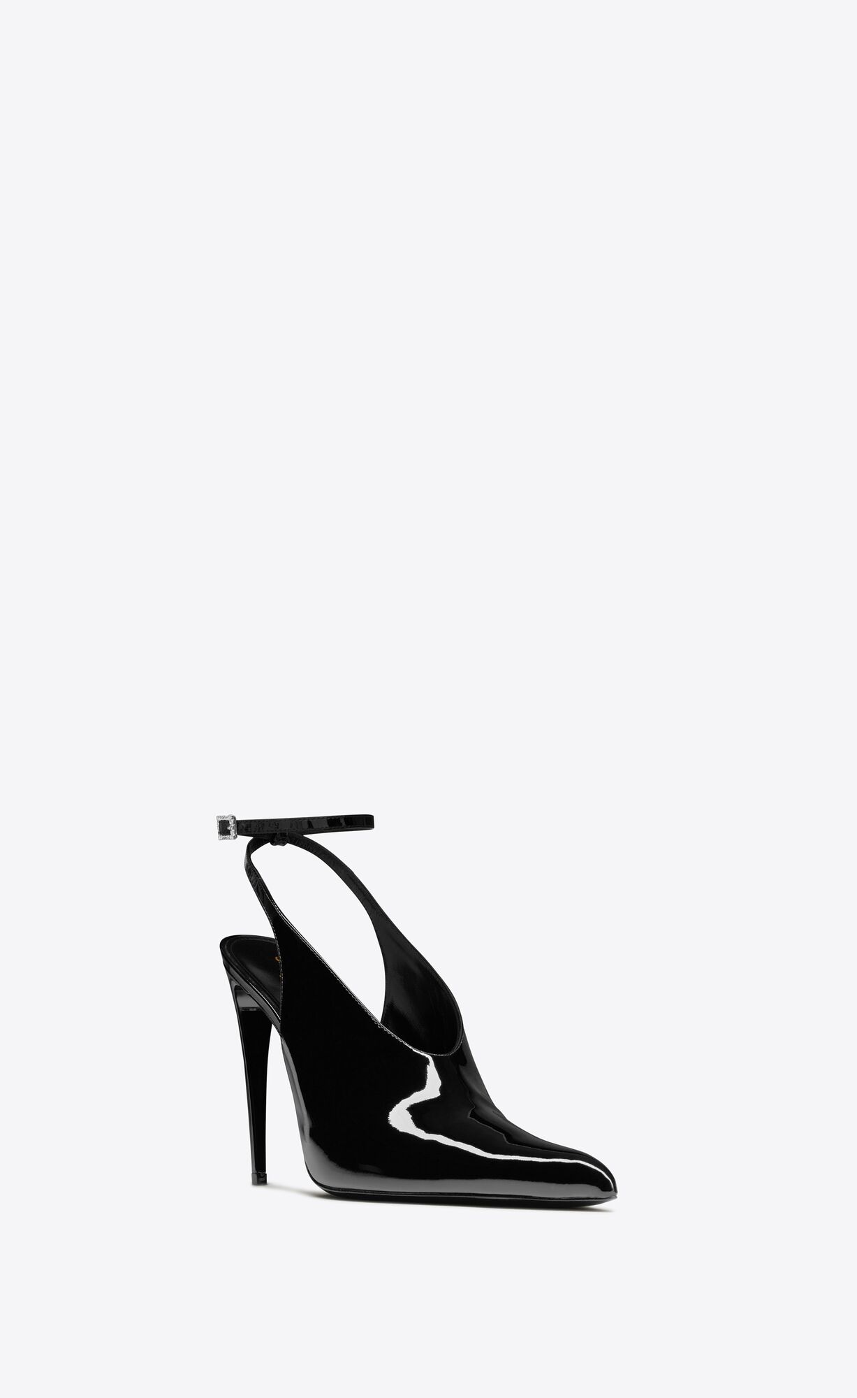 YSL Pulp Slingback Pumps In Lack Leder Schwarz | 39410-VTXH