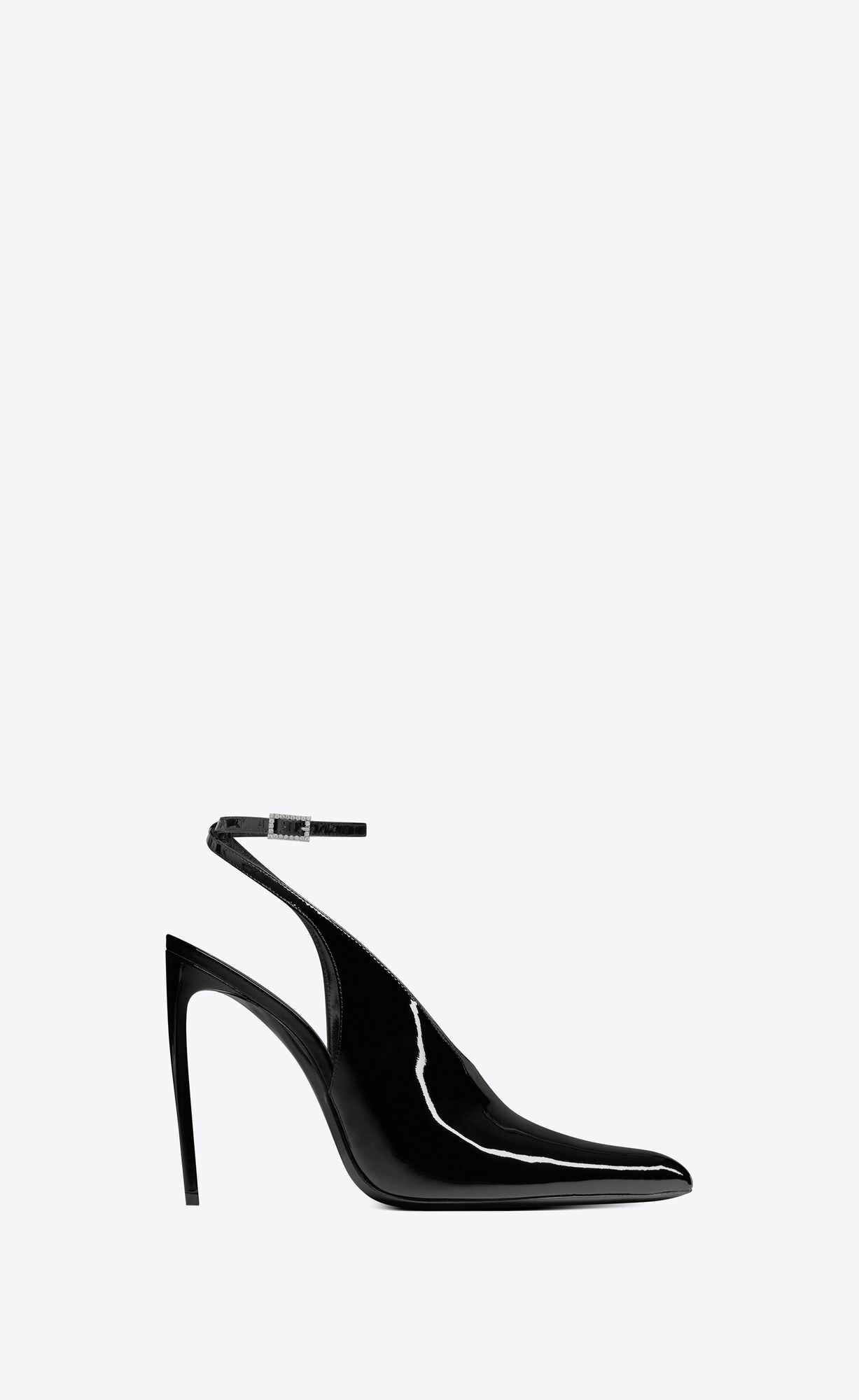 YSL Pulp Slingback Pumps In Lack Leder Schwarz | 39410-VTXH