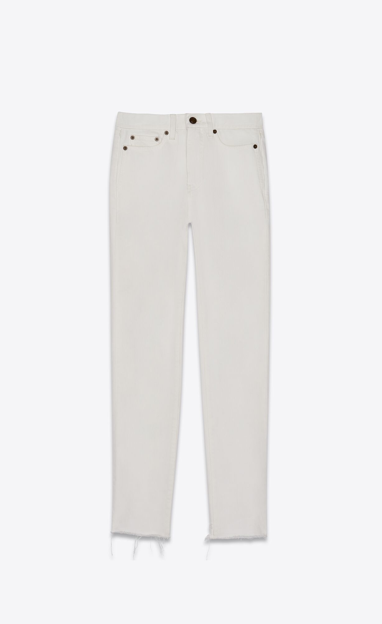 YSL Raw-edge Carrot-fit Jeans Chalk | 34892-EDNV