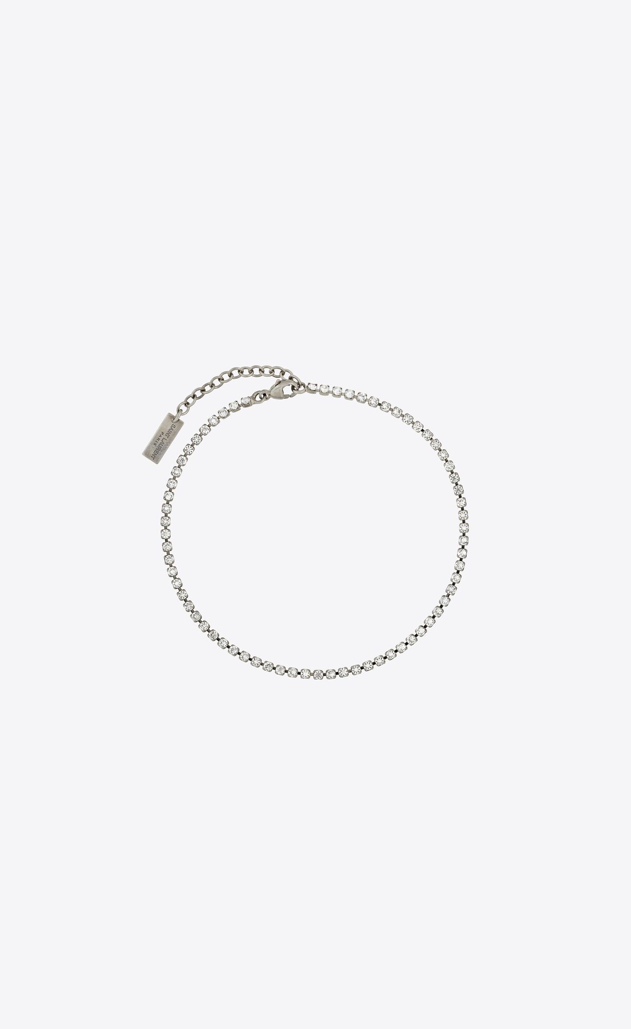 YSL Rhinestone Ankle Bracelet In Metal Silber | 98260-WPKJ