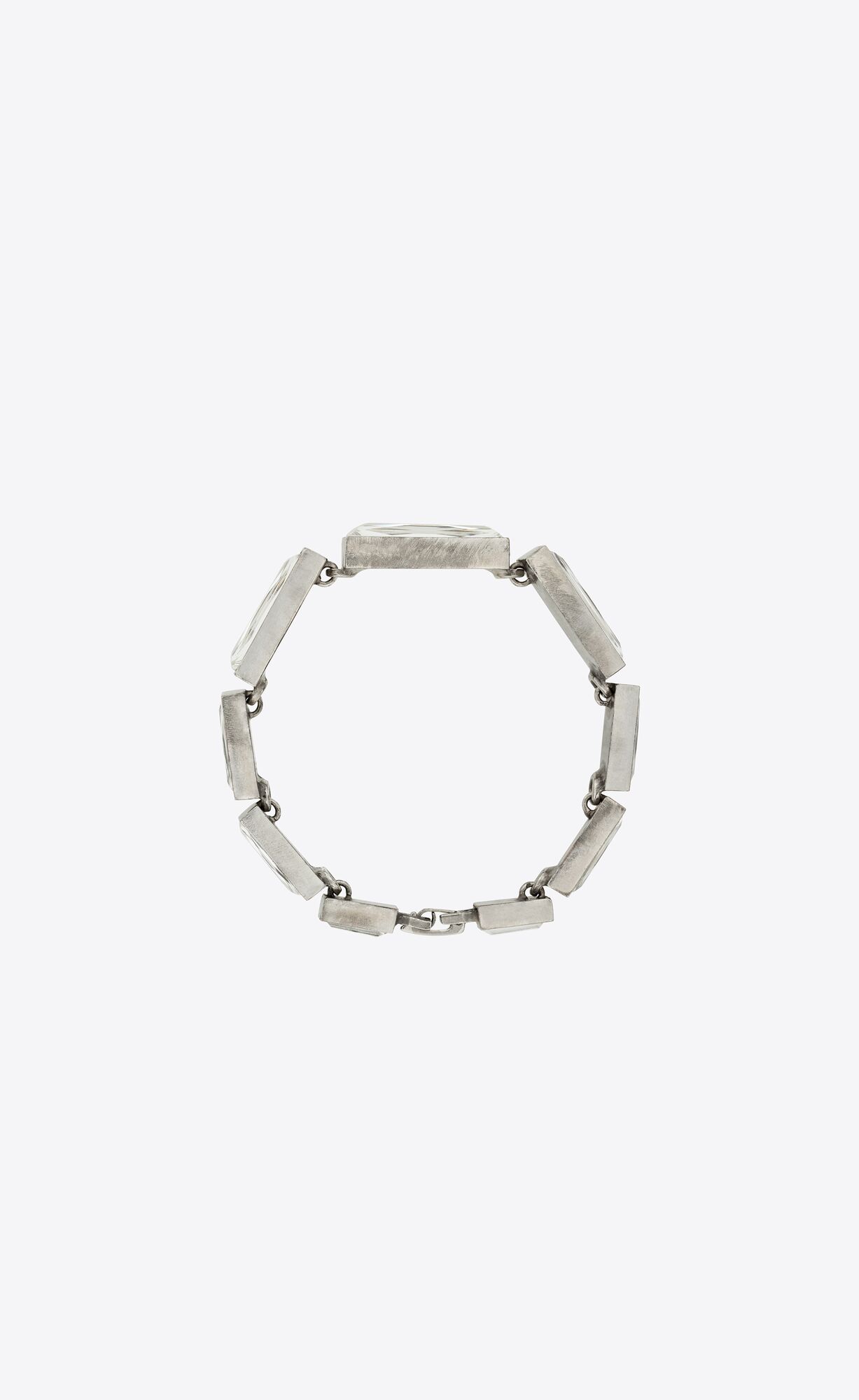 YSL Rhinestone Bangle In Metal Silber | 34215-AUPO