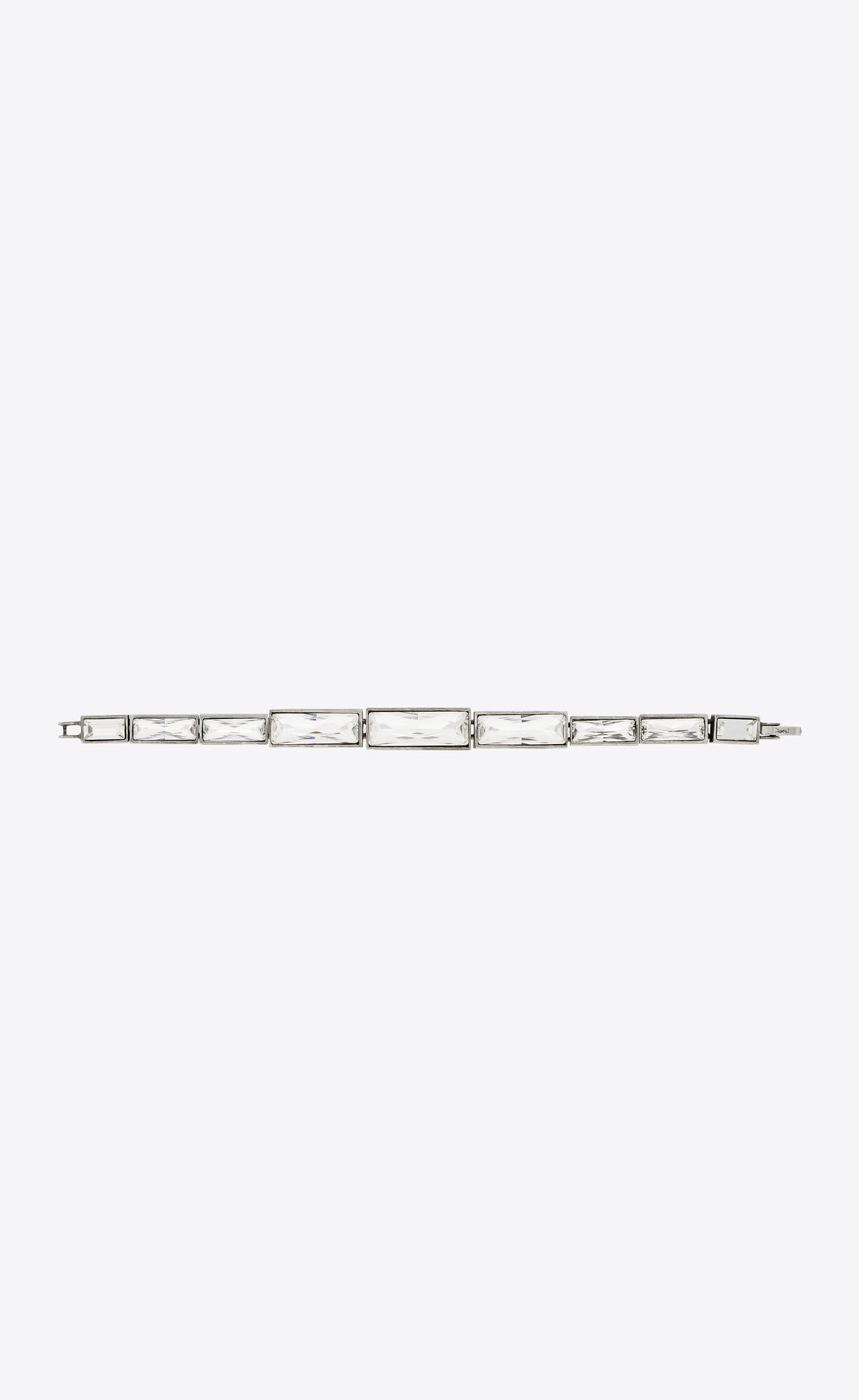 YSL Rhinestone Bangle In Metal Silber | 34215-AUPO