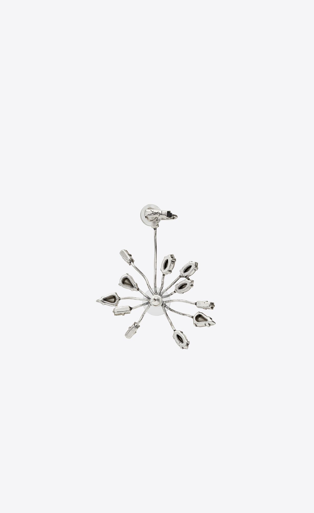 YSL Rhinestone Blossom Earring In Metal Silber | 69803-UDXN