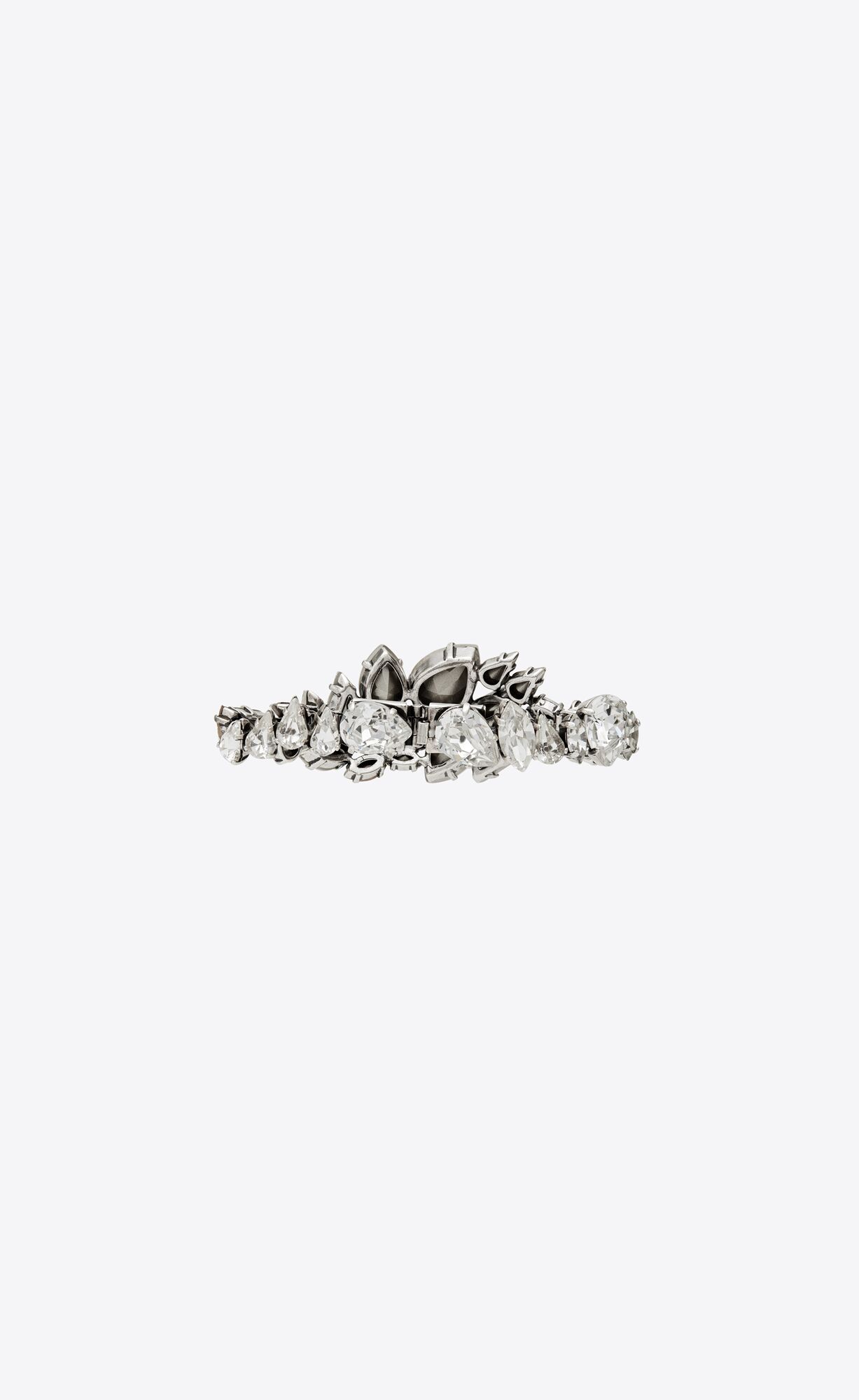 YSL Rhinestone Bouquet Bracelet In Metal Silber | 71653-UJLH