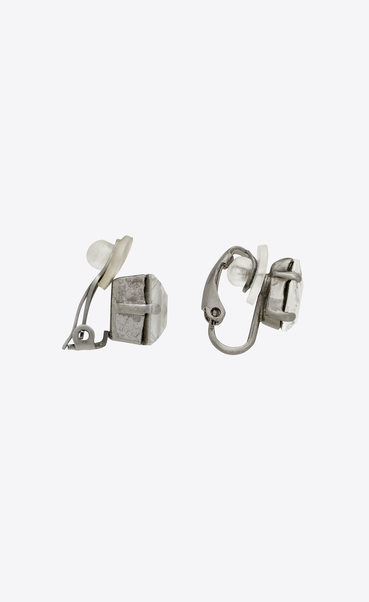 YSL Rhinestone Earcuffs In Metal Silber | 65394-NMSH