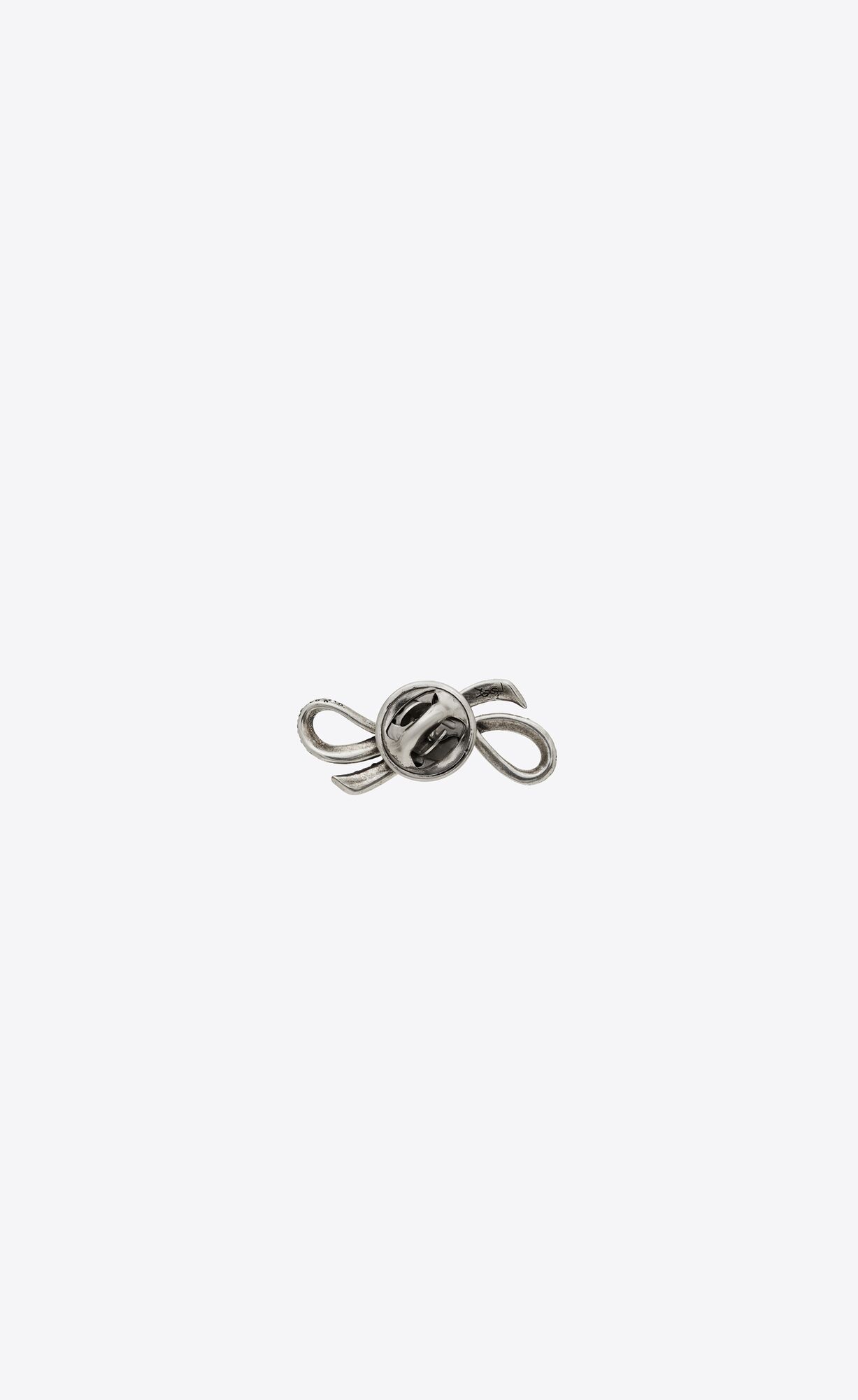 YSL Rhinestone Knot Pin In Metal Silber | 91570-PNSA