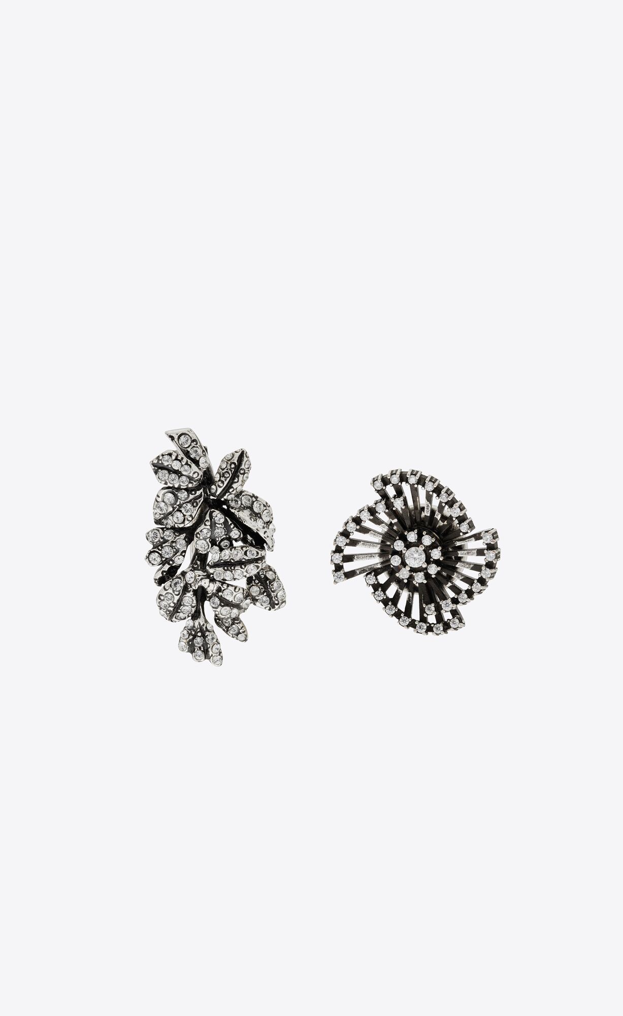 YSL Rhinestone Mini-brooch And Pin In Metal Silber | 48210-DXKU