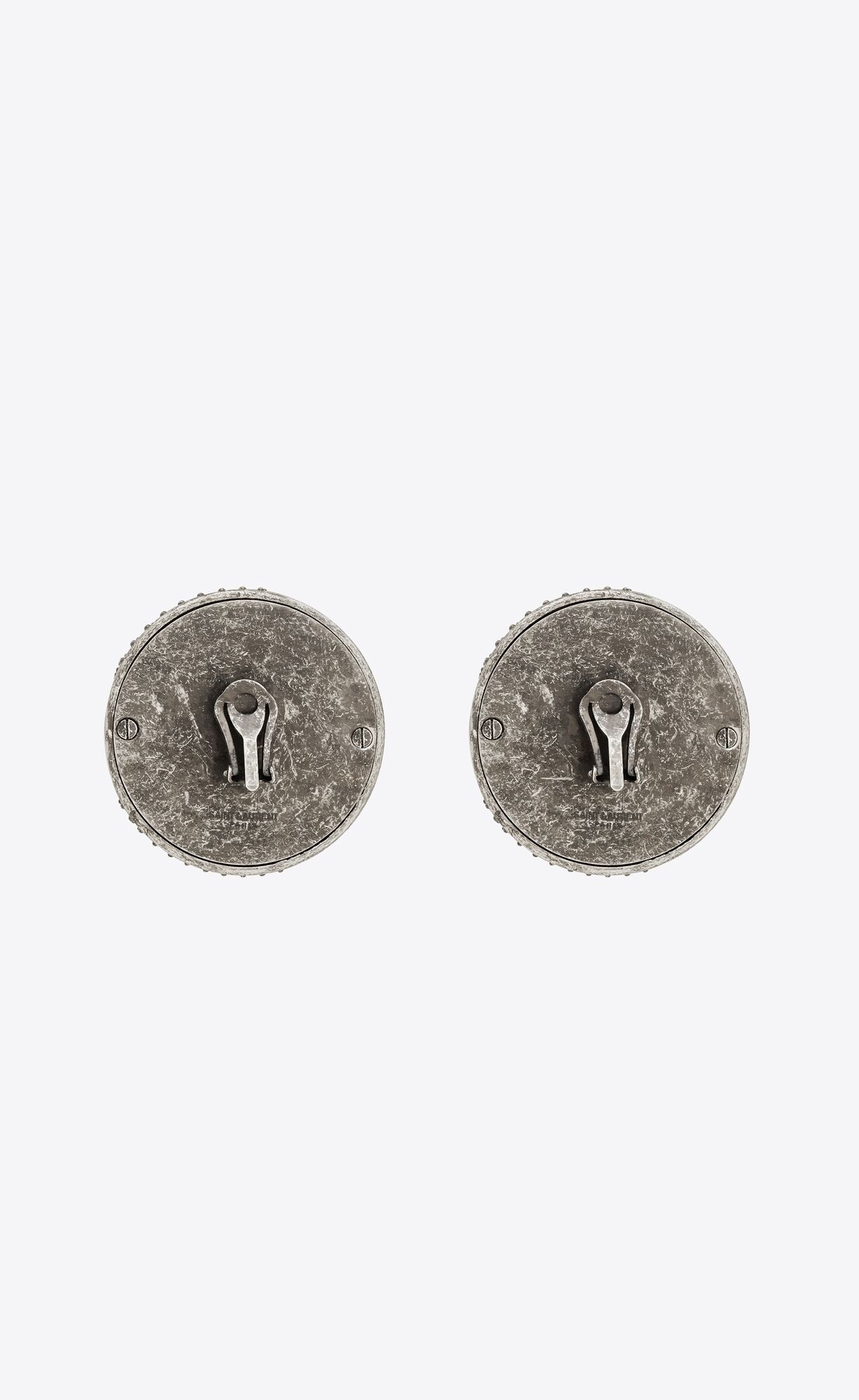 YSL Rhinestone Sphere Earrings In Metal Silber | 14869-ICXN