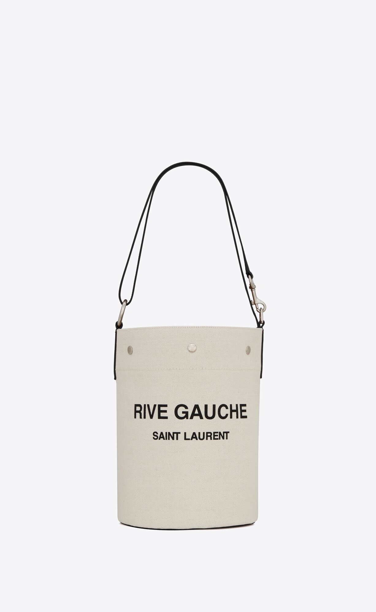 YSL Rive Gauche Bucket Bag In Linen Weiß Beige | 93108-NIGJ