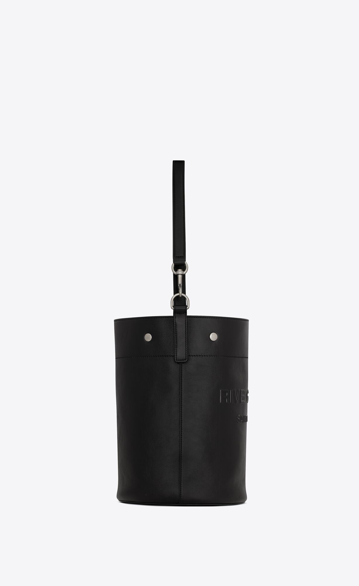 YSL Rive Gauche Bucket Bag In Smooth Leder Noir | 83521-NTSK