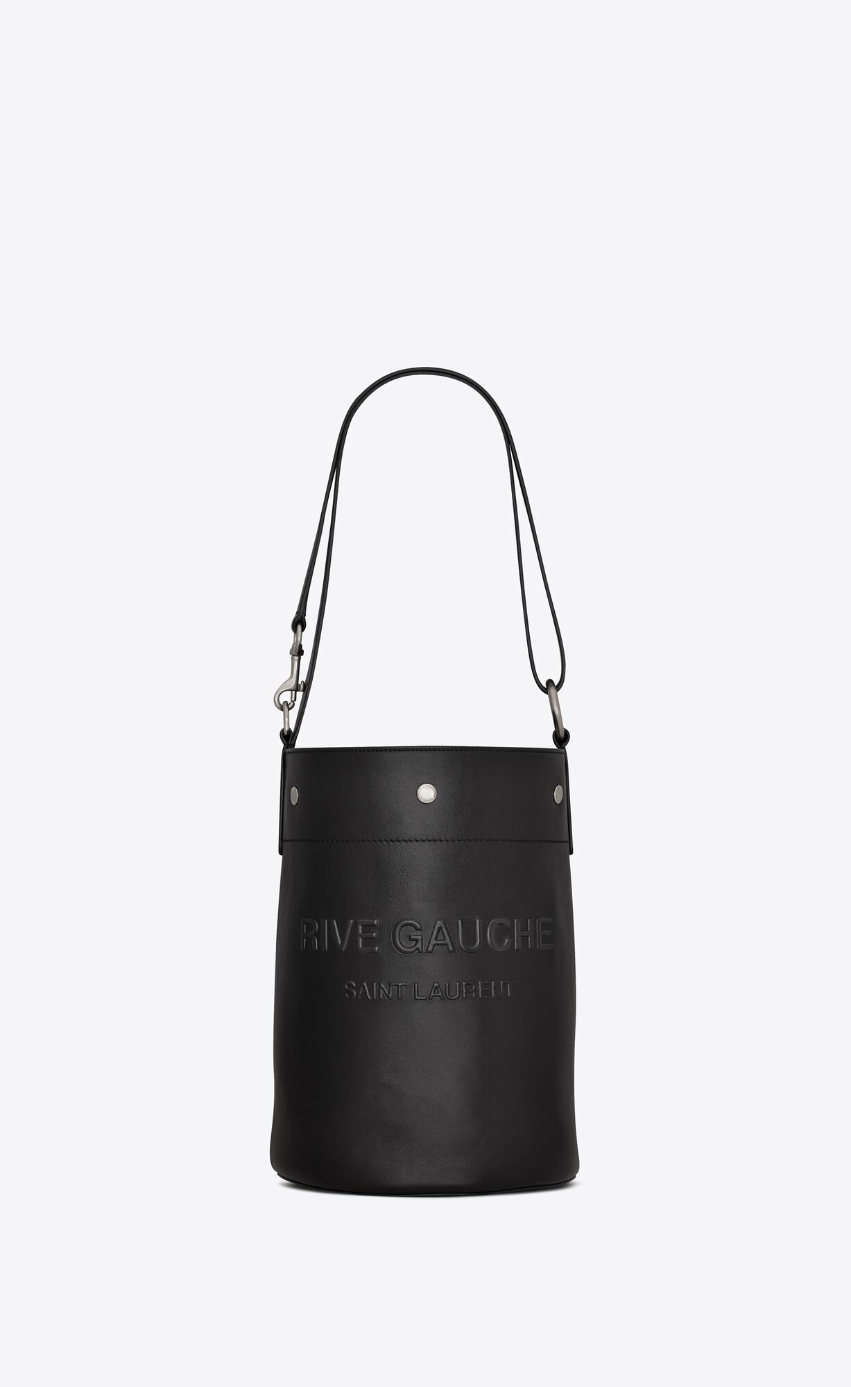 YSL Rive Gauche Bucket Bag In Smooth Leder Noir | 83521-NTSK