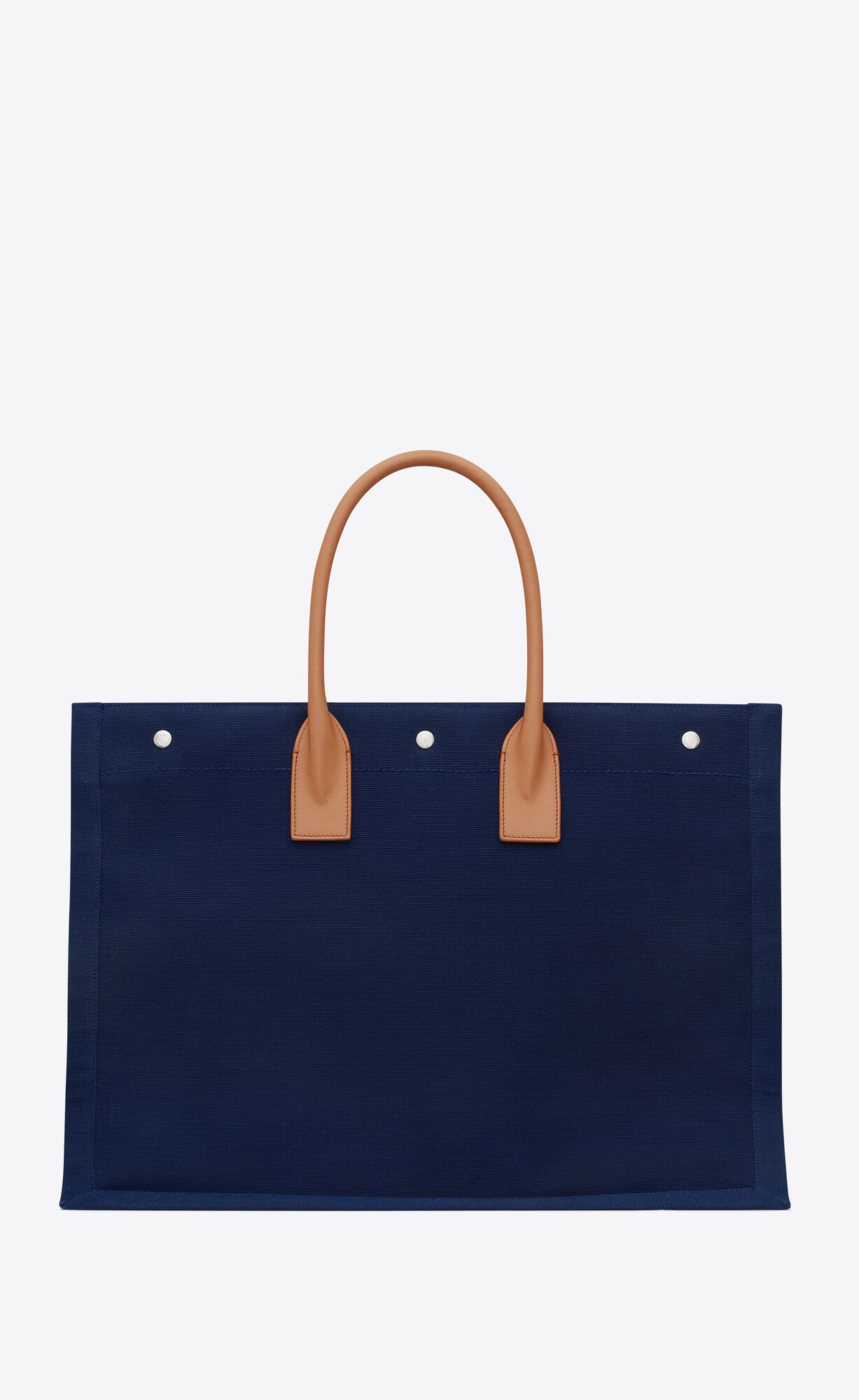 YSL Rive Gauche Large Tote Bag In Canvas Blau Rosa Braun | 03178-LWGY