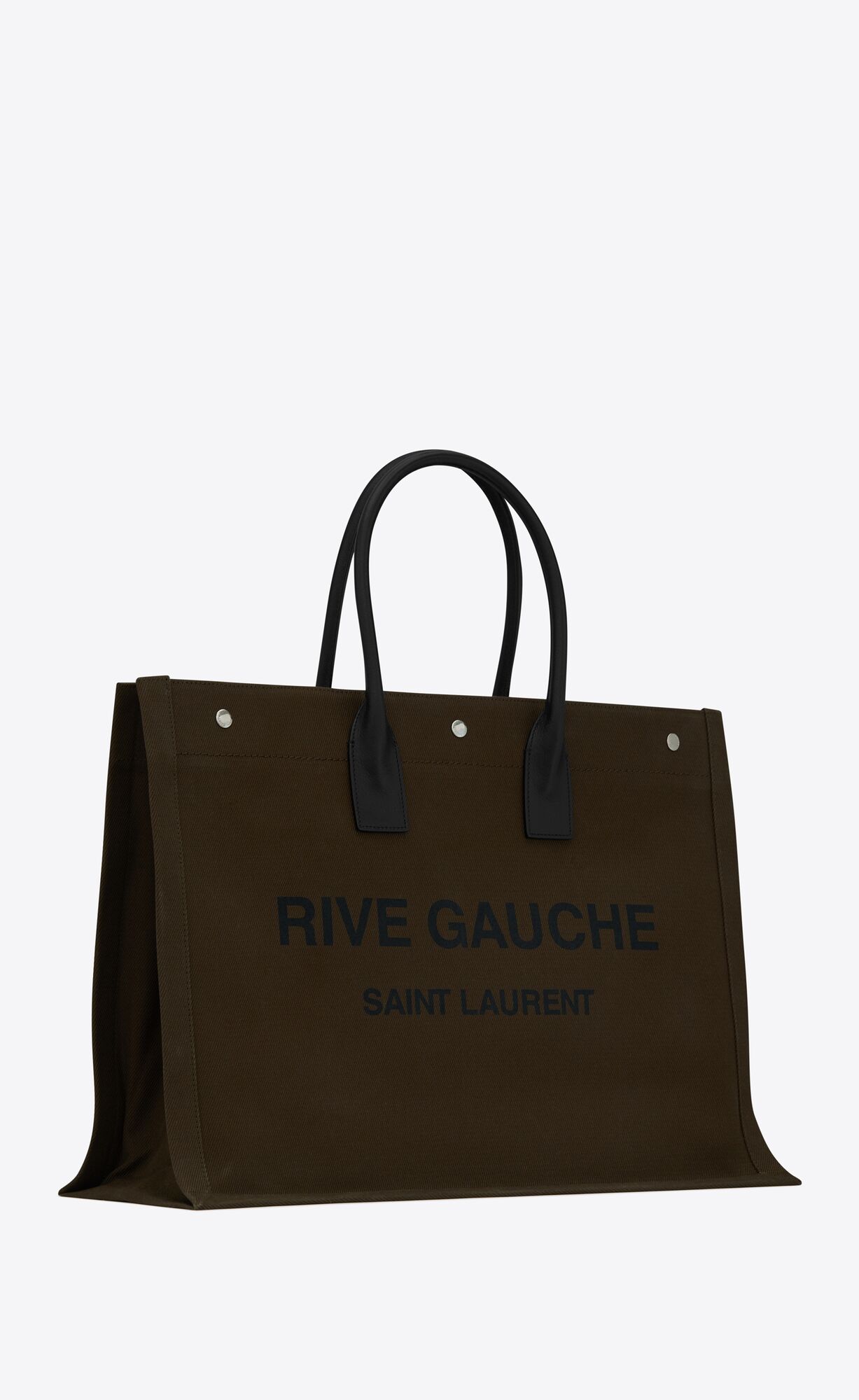 YSL Rive Gauche Large Tote Bag In Printed Canvas And Leder Dunkel | 20861-ESRF