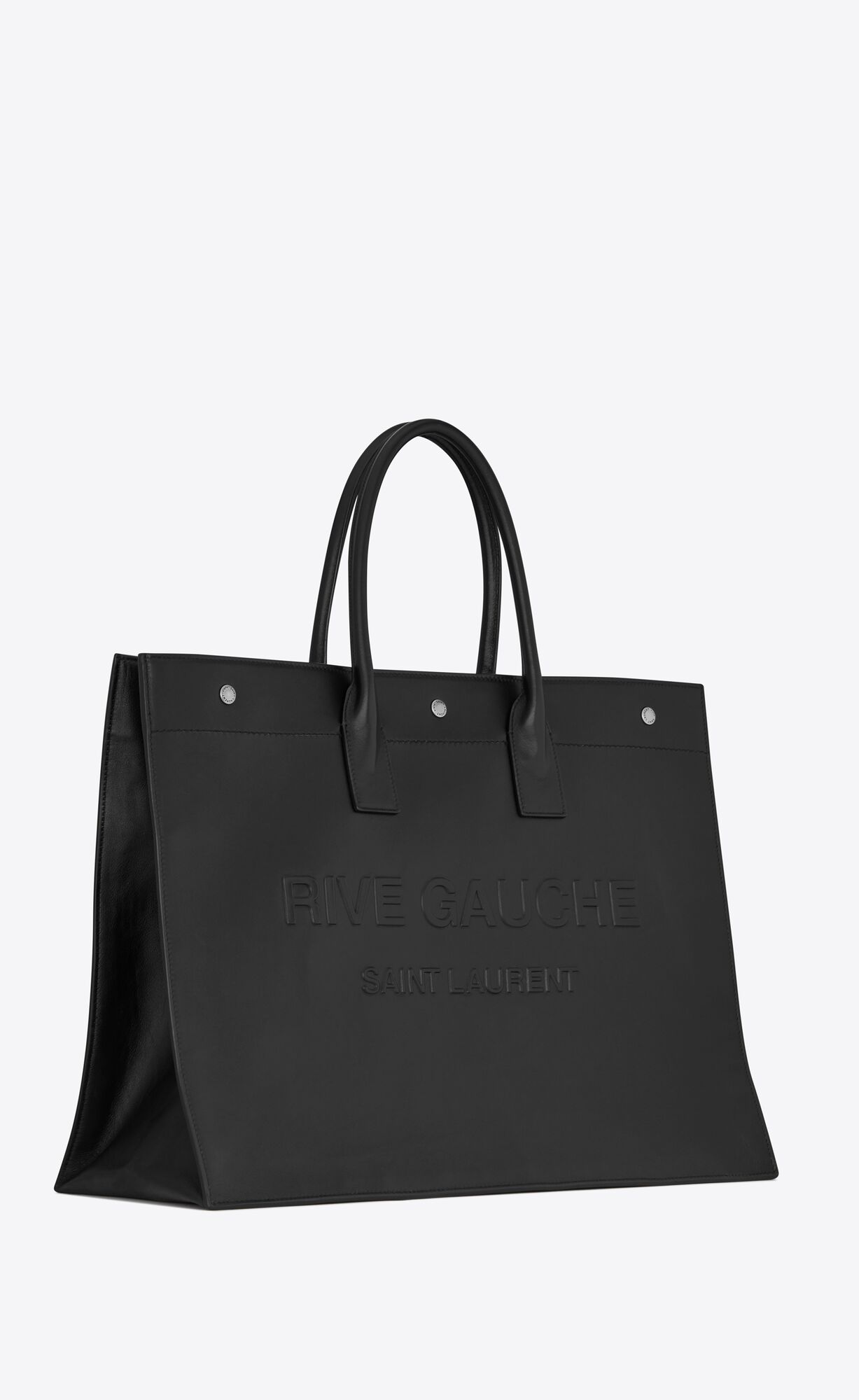 YSL Rive Gauche Large Tote Bag In Smooth Leder Schwarz | 49385-VFBI