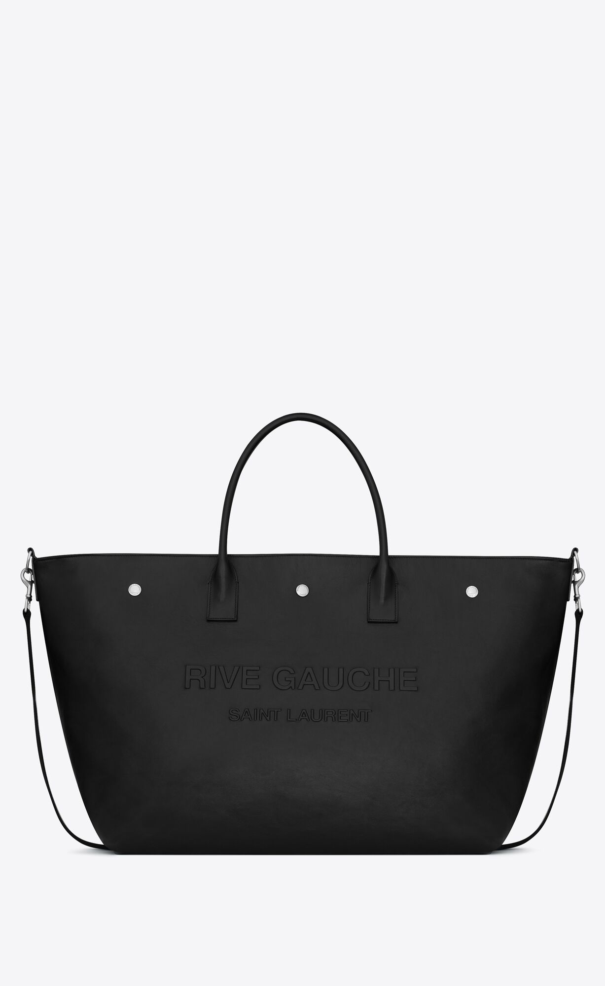 YSL Rive Gauche Maxi Cabas In Leder Schwarz | 95348-IKOB